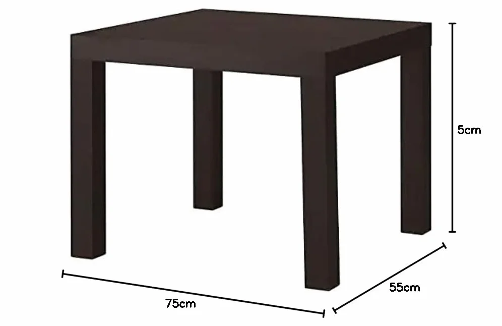 IKEA LACK stolik pomocniczy w kolorze czarnym; (55 x 55 cm)