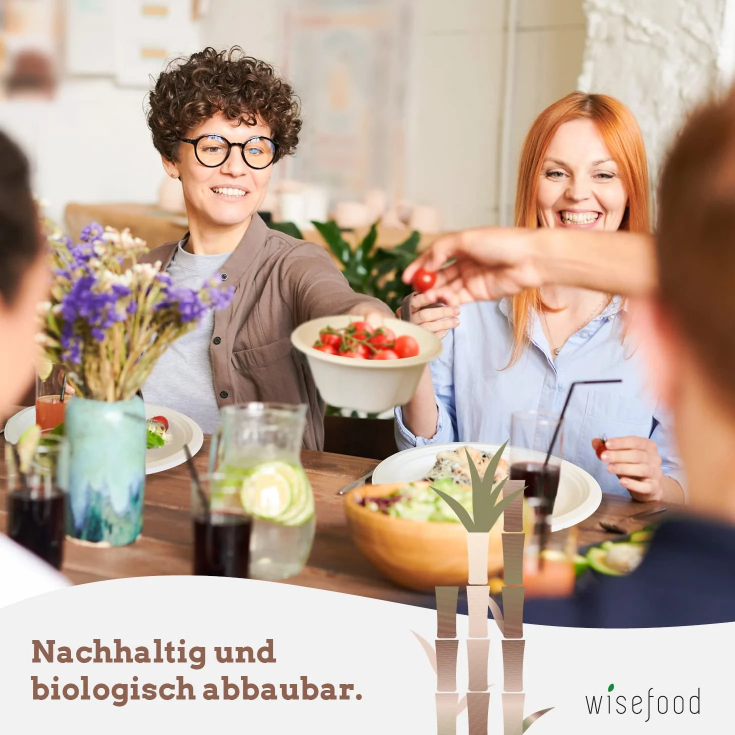 wisefood Zestaw 50 jednorazowych misek na zupę Bababaisse, okrągłe, białe, 350 ml, jednorazowe miski kartonowe, idealne do frytek lub sałatek, biodegradowalna zastawa stołowa z trzciny cukrowej, bez