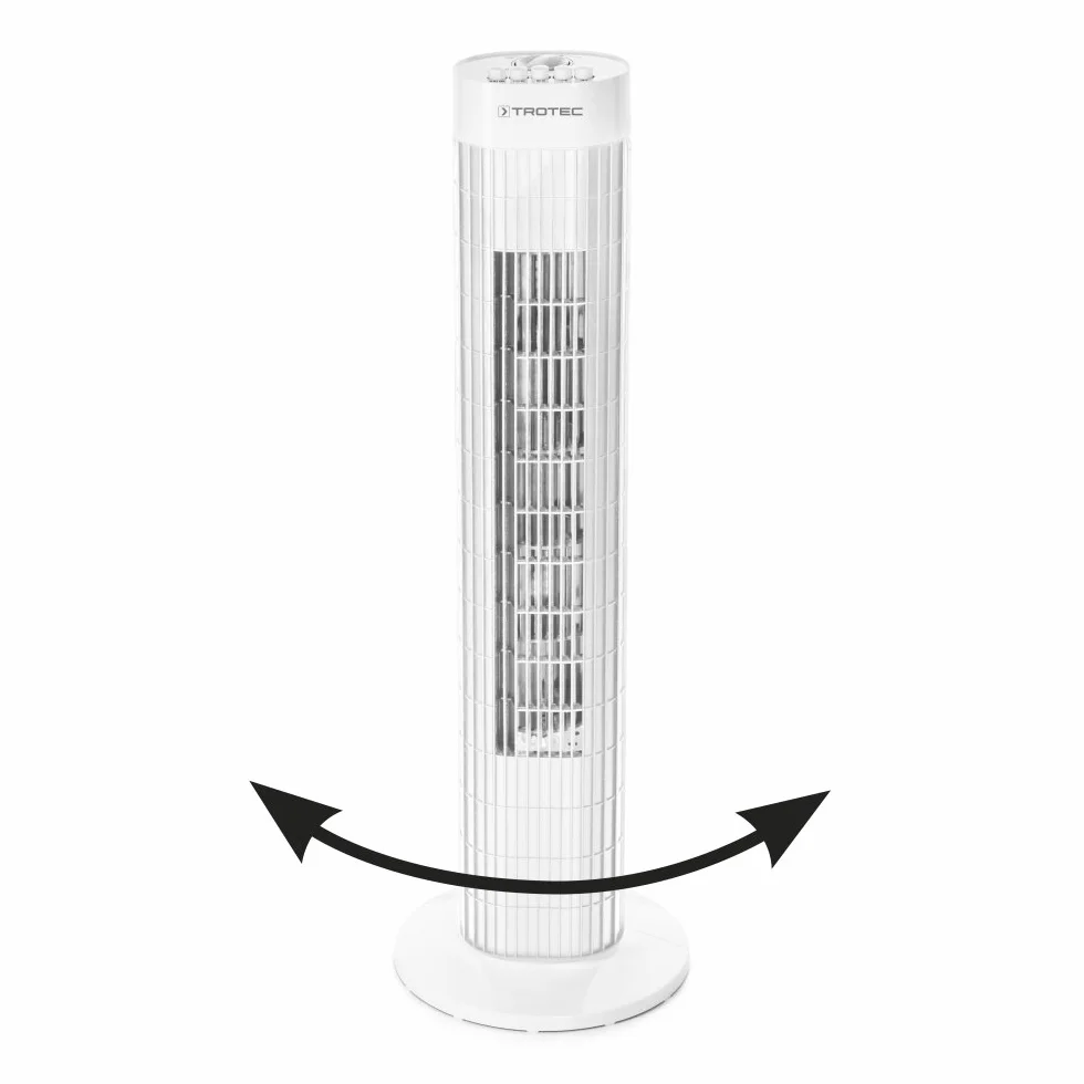 TROTEC Wentylator wieżowy TVE 30 T 45 W oscylacja 60° 3 prędkości pilot timer biały