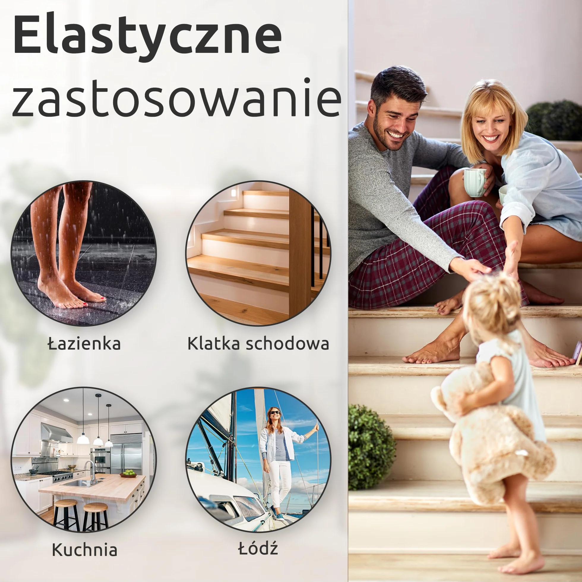 ECENCE 16x Antypoślizgowe Stopnie Schodów Samoprzylepne Maty do Schodów Transparentne Stopnie Schodów dla Ochrony Schodów Zapobiega Poślizgnięciom 60cm/23,6inch