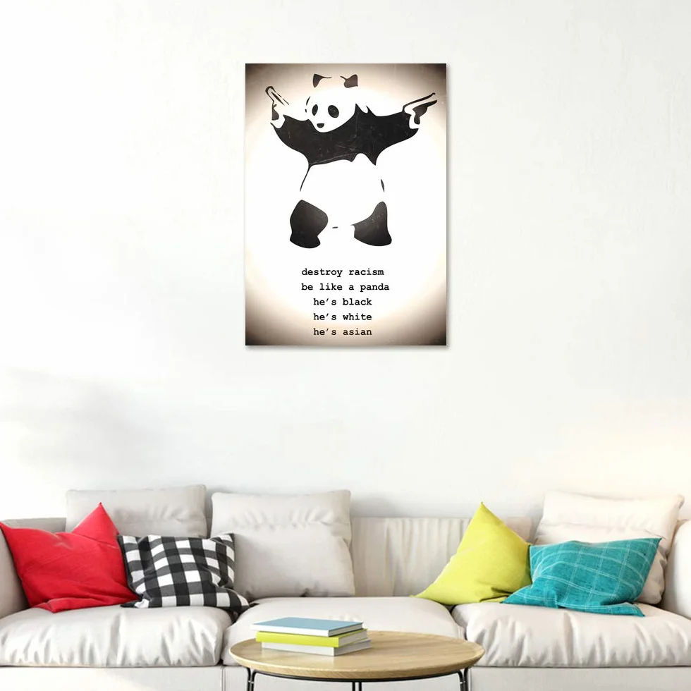 Close Up Destroy Racism Panda – Banksy plakat mały format/39,5 x 55 cm