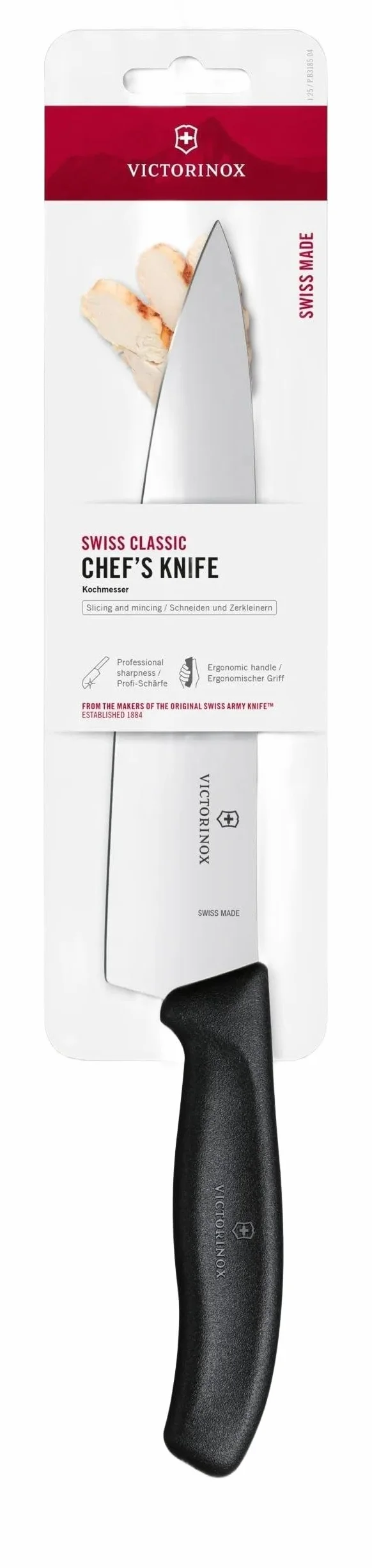 Victorinox Swiss Classic Tranchiermesser 6.8003.22B Extra scharfe Klinge gerader Schliff Schwarz