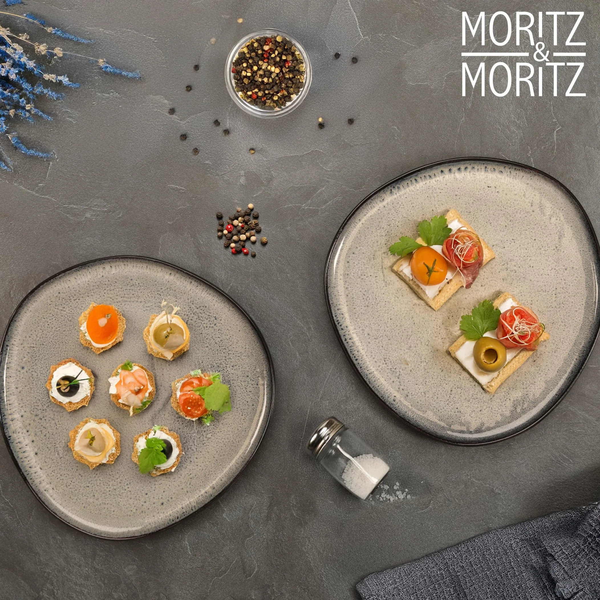 Moritz & Moritz ORGANIC zestaw talerzy do serwowania 2 szt. kamionka mikrofalowa zmywarka