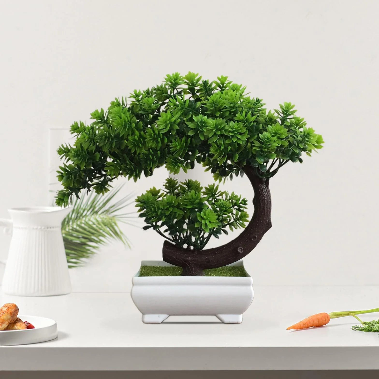 Sztuczne drzewo, zielone sztuczne drzewko bonsai, sztuczne tworzywo sztuczne bonsai, naturalne łagodzenie zmęczenia, dekoracja na balkon, do ogrodu, biura