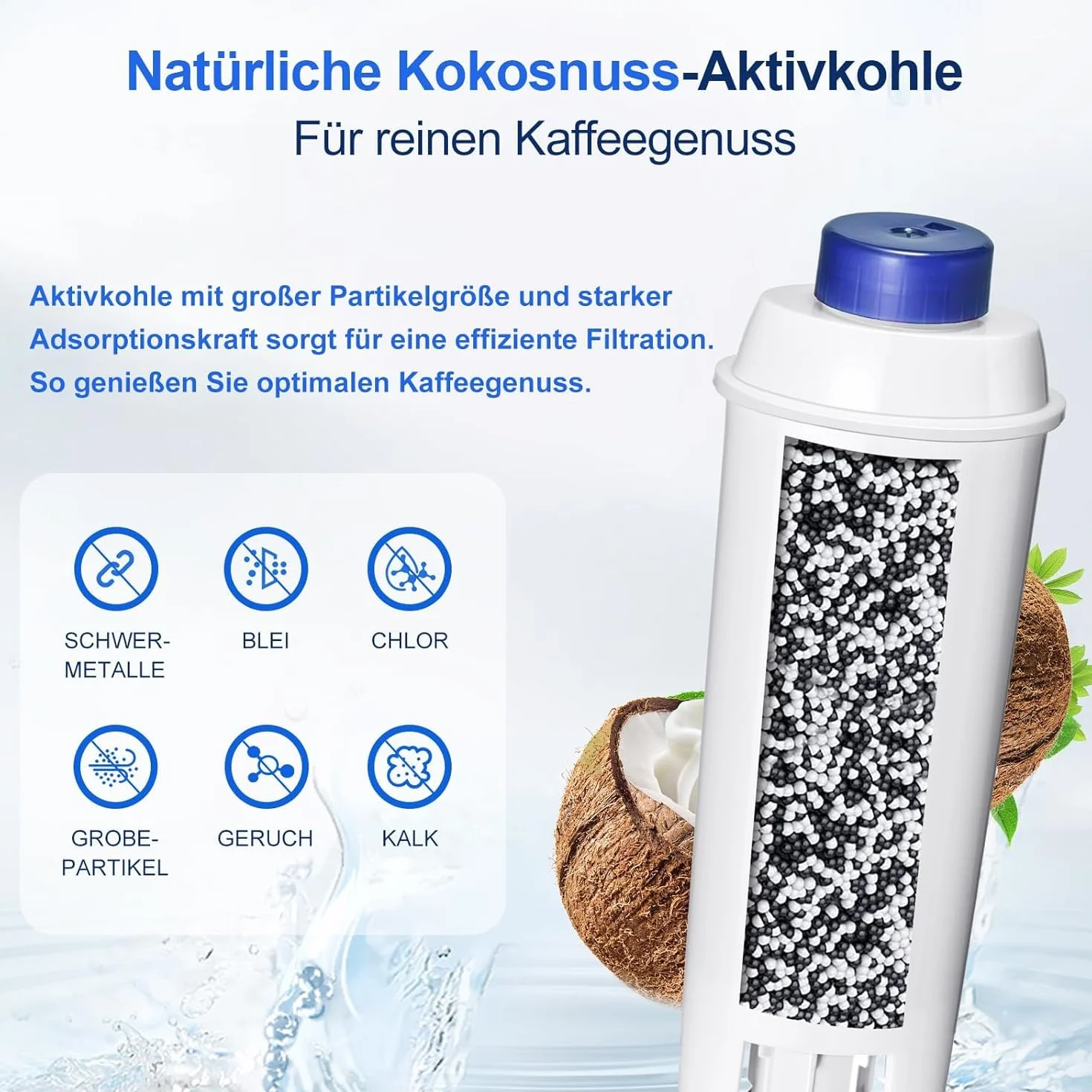 Filtr do wody, zamiennik do ekspresów do kawy Delonghi DLSC002, kompatybilny z ekspresami do kawy Delonghi Dinamica, Magnifica S, Eletta Explorer, ETAM Autentica EPAM i serii ECAM (8)