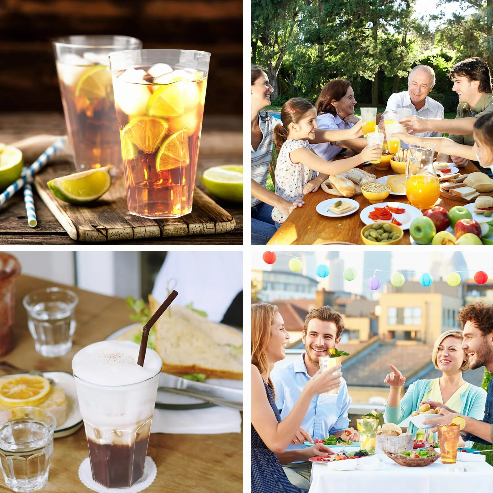 AOLUXLM 50 Unit Gobelets Réutilisables, 400ML Répétable Tasses Pour Boissons, Noël Anniversaire, Mariage