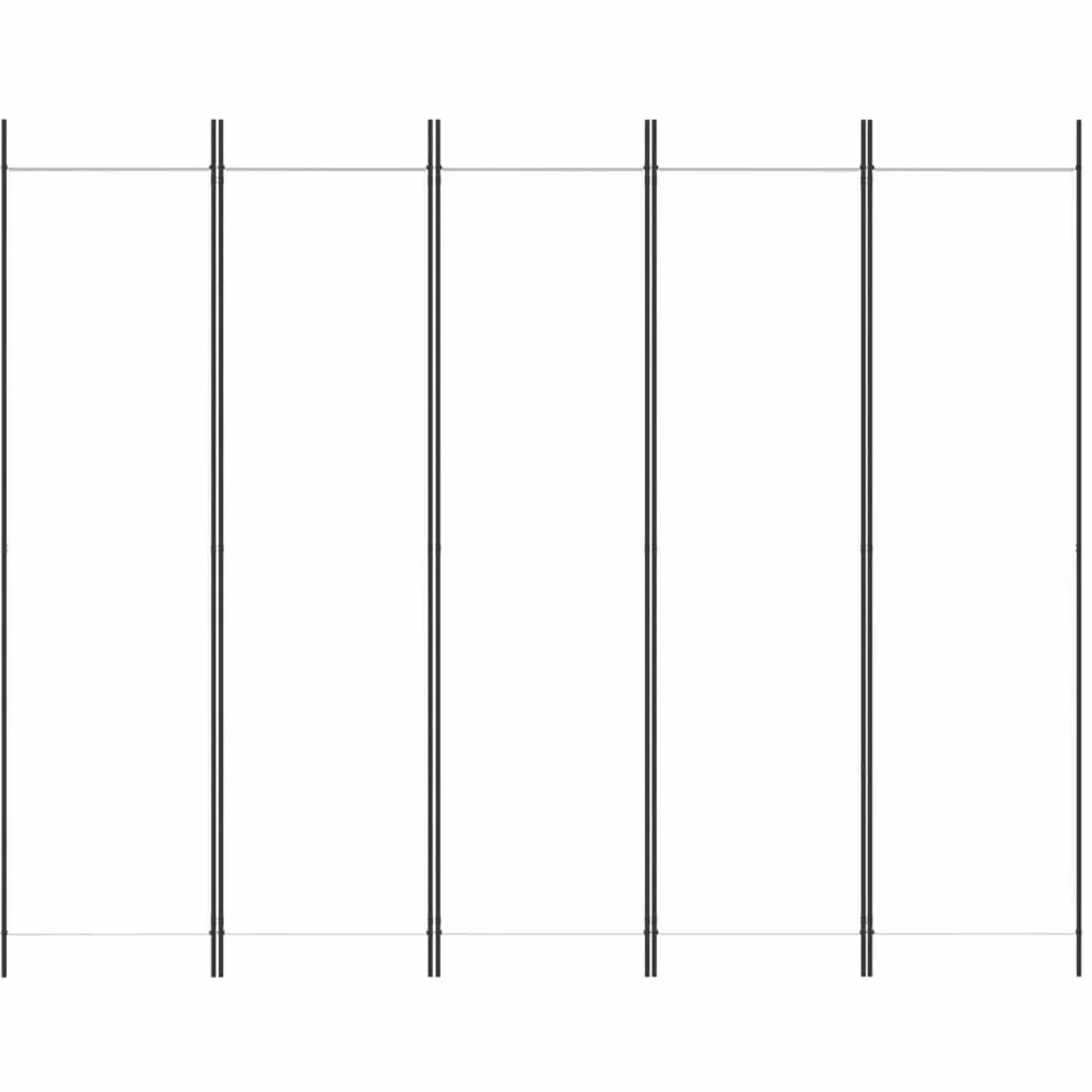 vidaXL Parawan 5-panelowy Biały 250x200 cm Tkanina