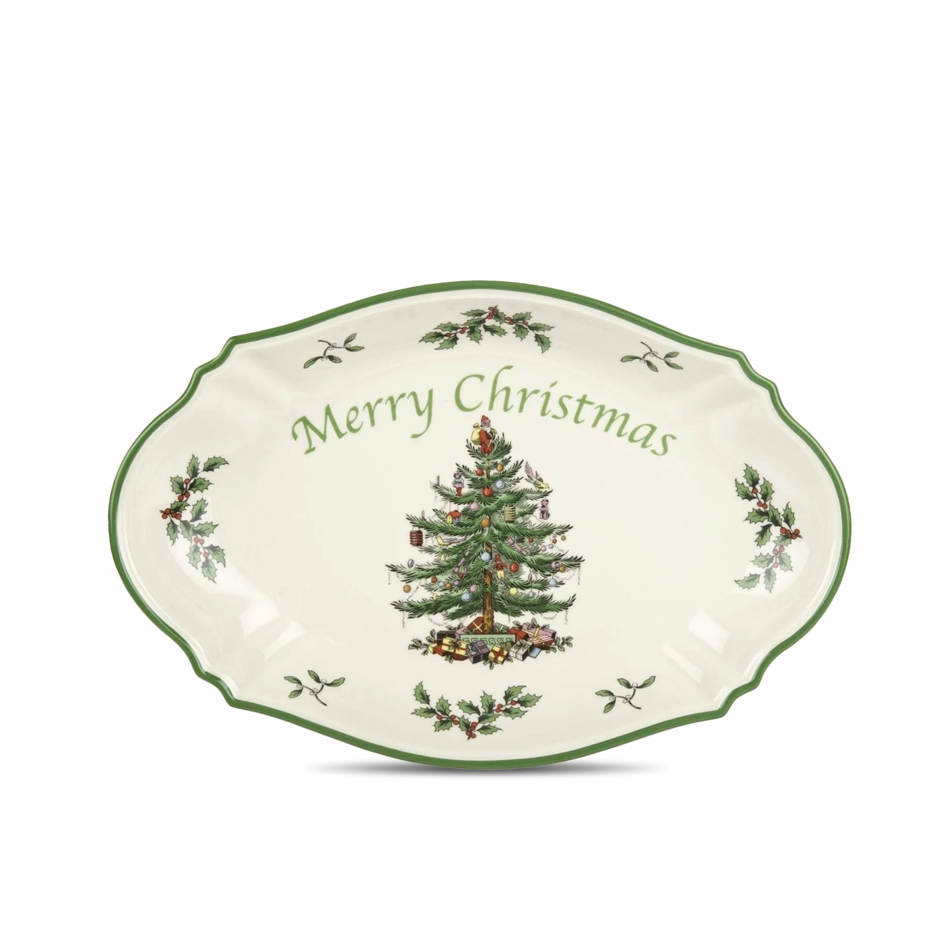 Portmeirion Home & Gifts Merry Christmas tacka pojedyncza, ceramiczna, wielokolorowa, 30 x 28 x 3,5 cm