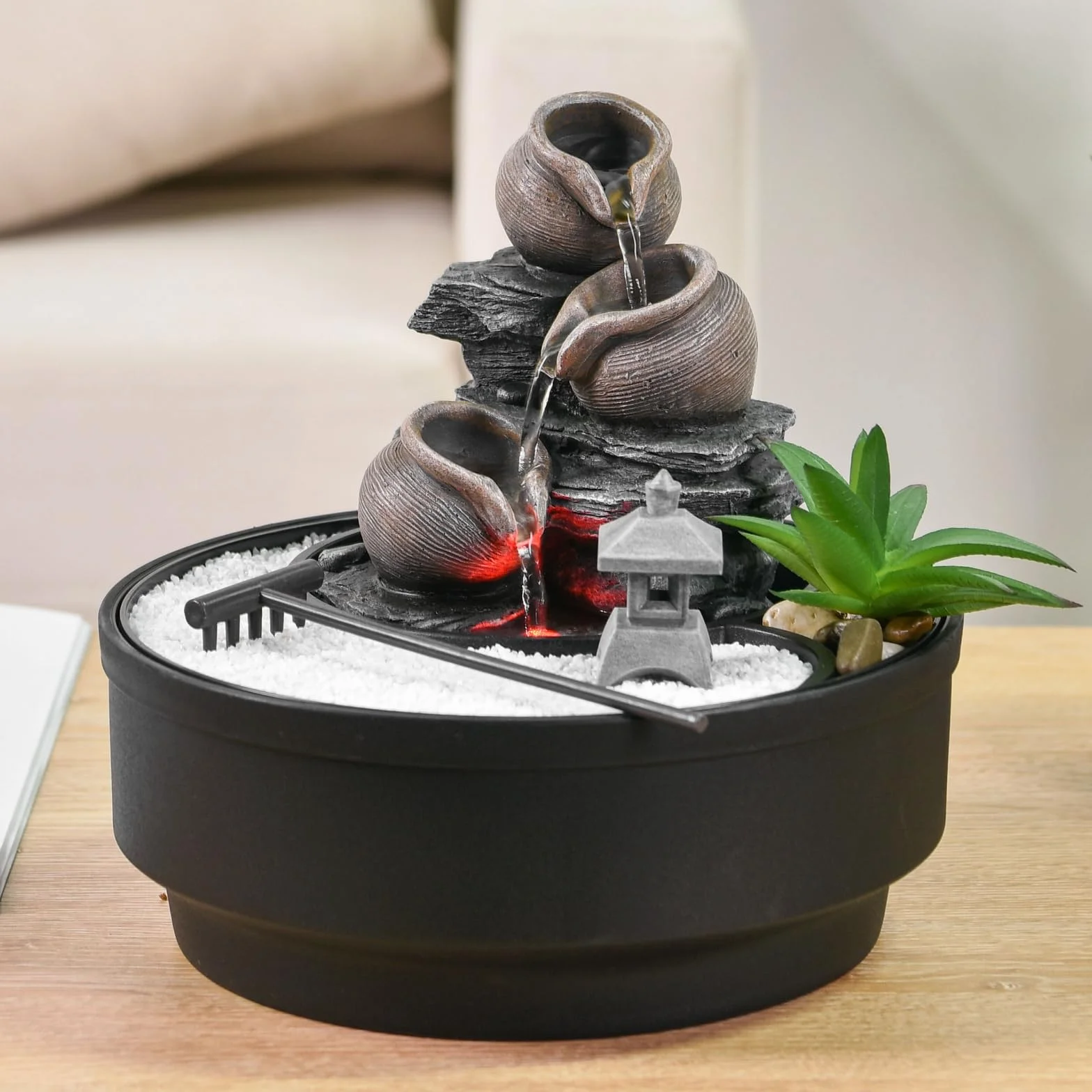 Fontanna ogrodowa Zen Oasis Zen'Light LED kolorowe światło H21 cm