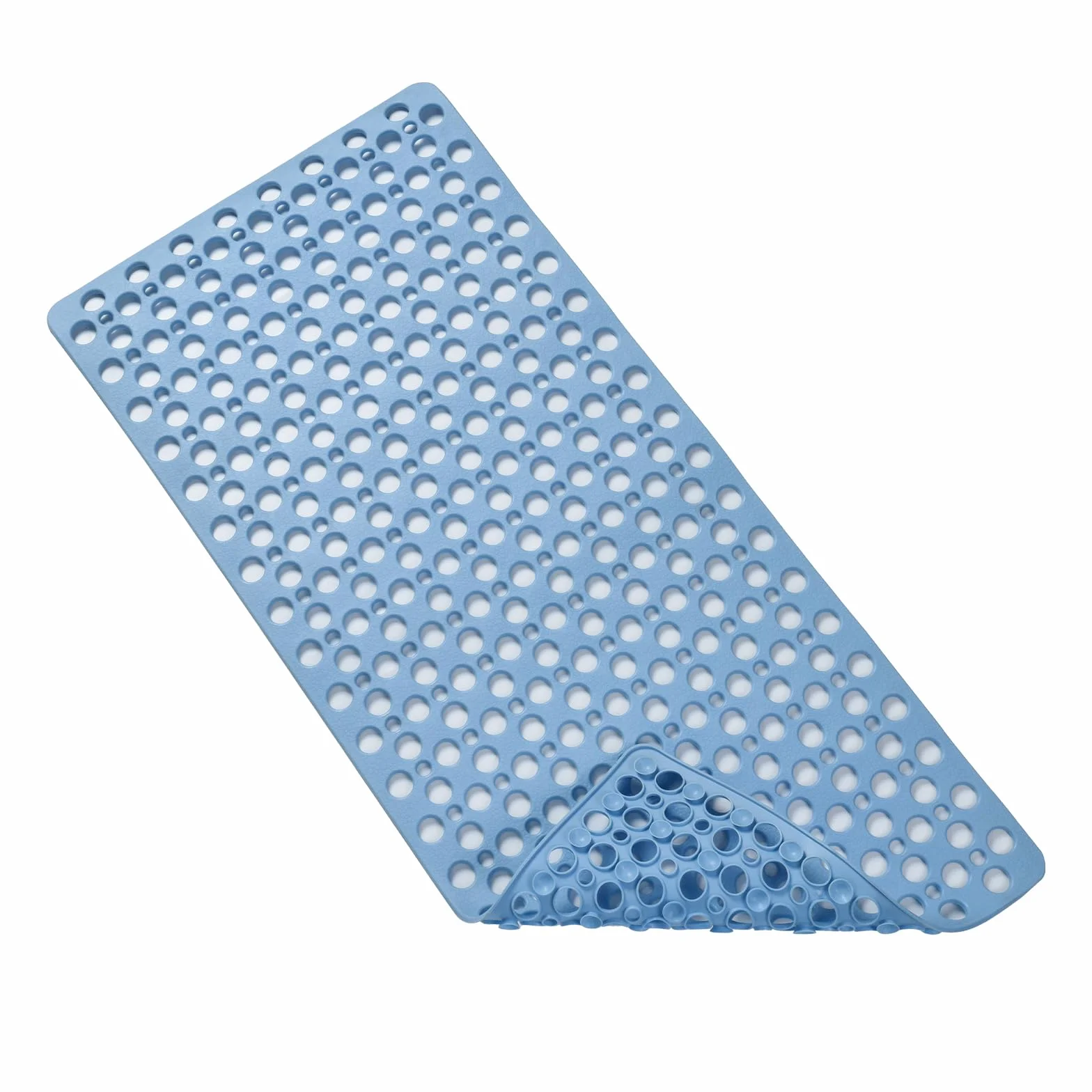 OTraki Antypoślizgowa mata do kąpieli 40 x 88 cm, antypoślizgowa mata prysznicowa dla dzieci długa antypoślizgowa mata prysznicowa bez BPA odporna na pleśń i można prać w pralce niebieska