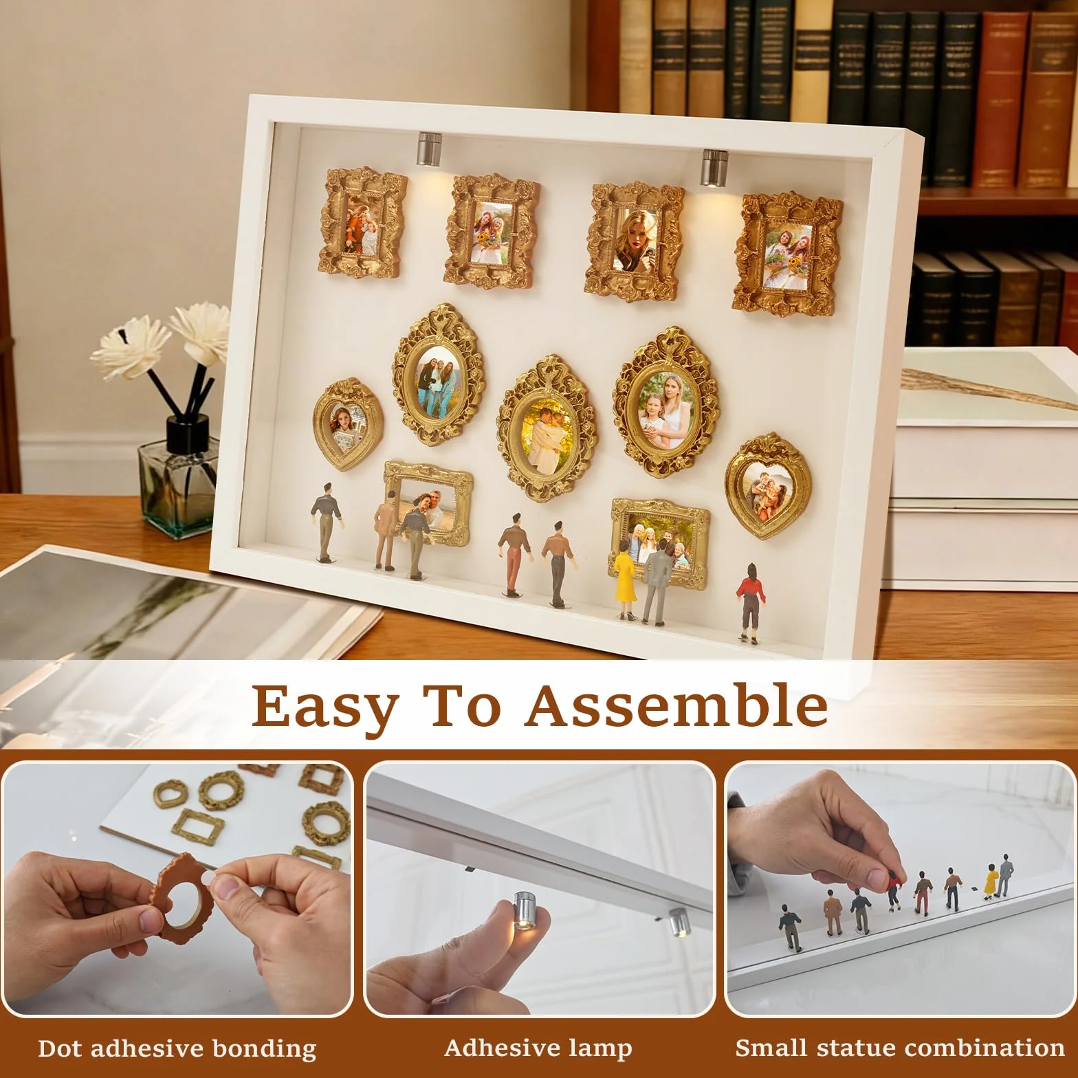 Zestaw DIY Mini Shadow Box Muzeum z 8 Ramkami i Figurkami