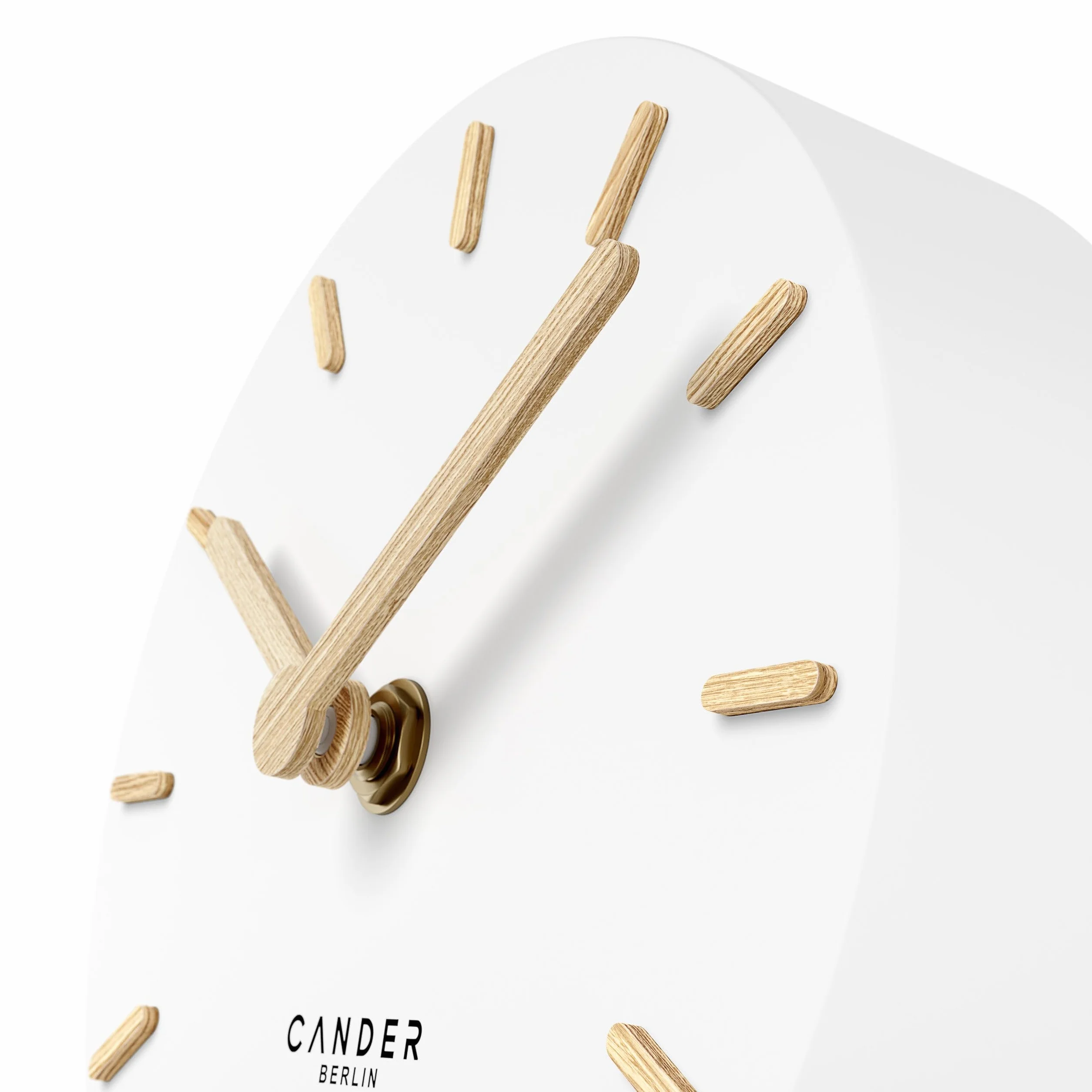 Cander Berlin MNU 2515 F zegar stołowy bezgłośny 15 cm analogowy biały MDF