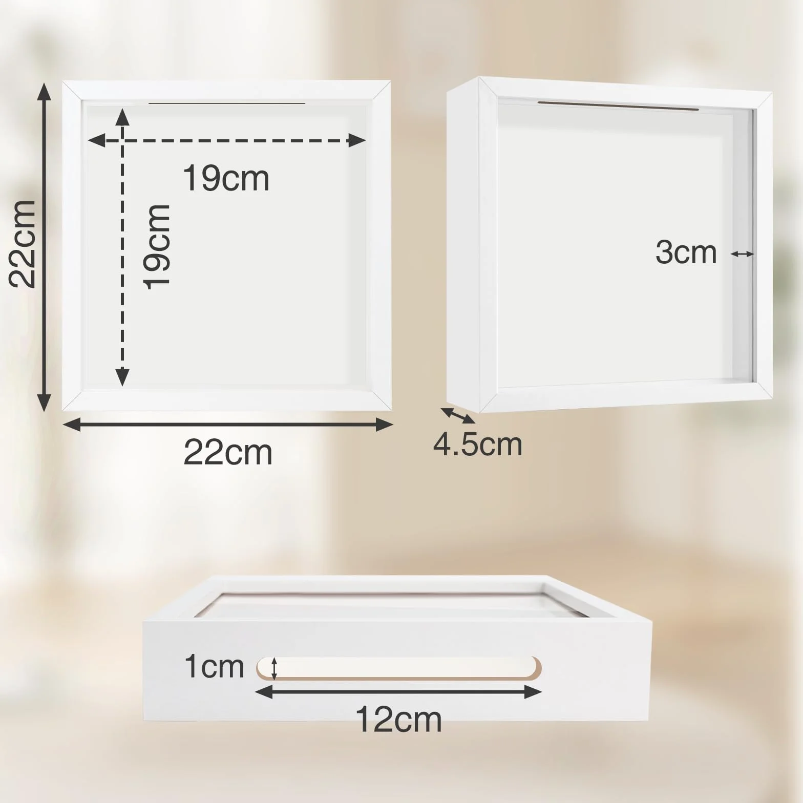 WISYOK Ramka 3D do napełniania, 22 x 22 cm, głęboka ramka 3D, głęboka ramka na ścianę i biurko, Shadow Box na zdjęcia, przedmioty, bukiet ślubny, dzieła sztuki "zrób to sam" (czarna)