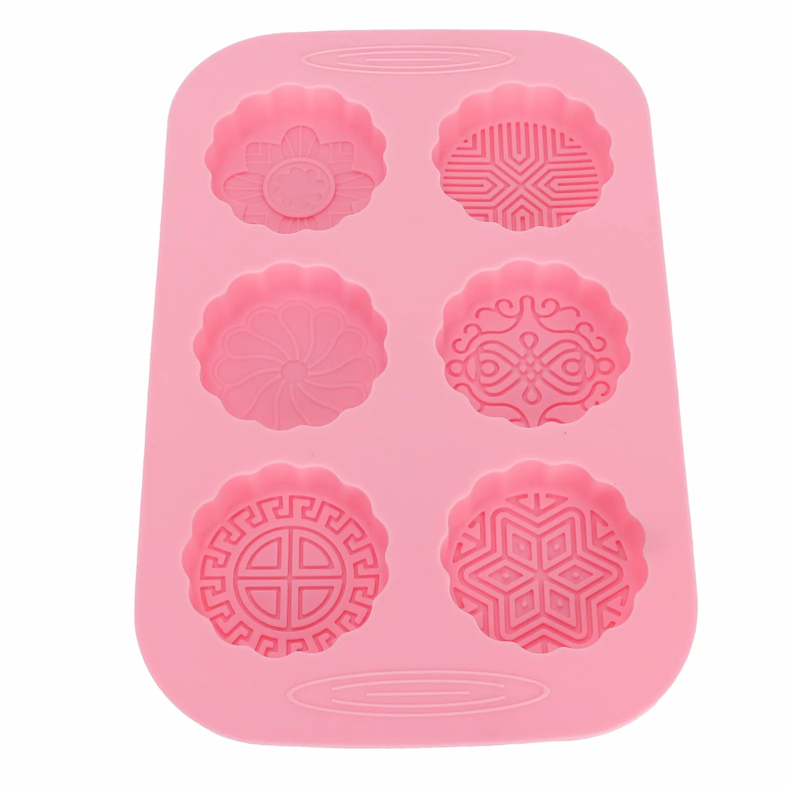 6 Siatki Mooncake Silikonowe Formy DIY Pieczenie Ręcznie Robione Mydło Formy na Deser Narzędzie Kuchenne Oczyszczona Woda Zmywarka do Puszki do łatwej Czyszczenia Silikonowe Ciasta