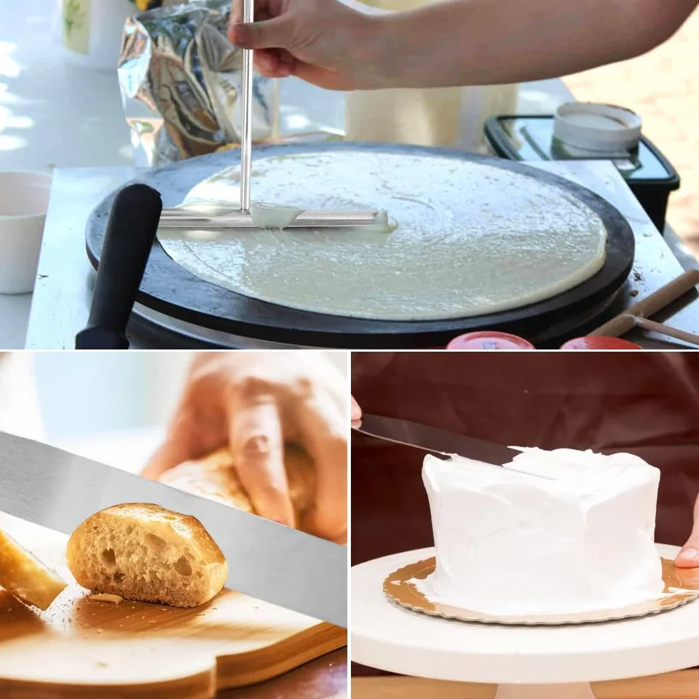 2 szt. Dozownik naleśników i szpatułka ze stali nierdzewnej, szpatułka kuchenna, akcesoria do krepowania