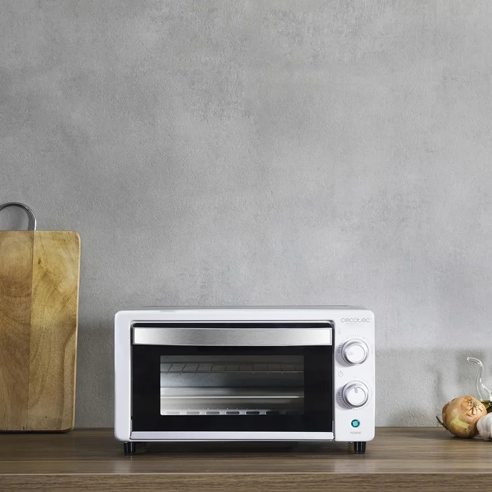 Cecotec Piekarnik stołowy Bake&Toast 3090 White Gyro, 30 l, 1500 W, 5 różnych funkcji, zawiera obrotowy rożen, oświetlenie wewnętrzne, tackę na okruszki