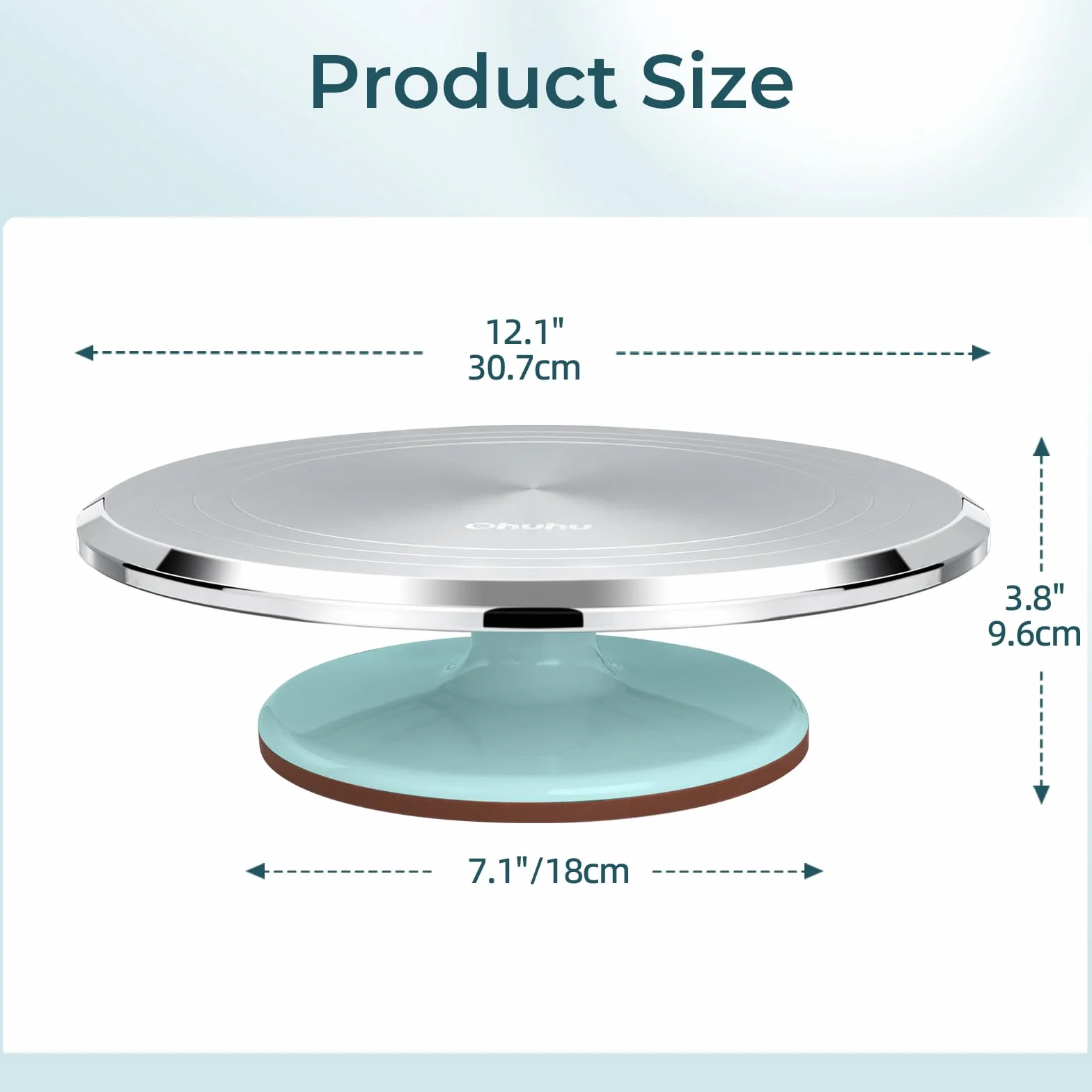 Ohuhu Obrotowa patera na tort 30 cm ze stopu aluminium
