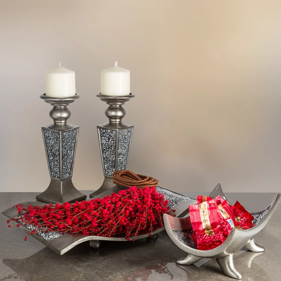 Creative Scents Schonwerk Srebrne dekoracyjne kule do misek i wazonów zestaw 3 szt. kulki z żywicy