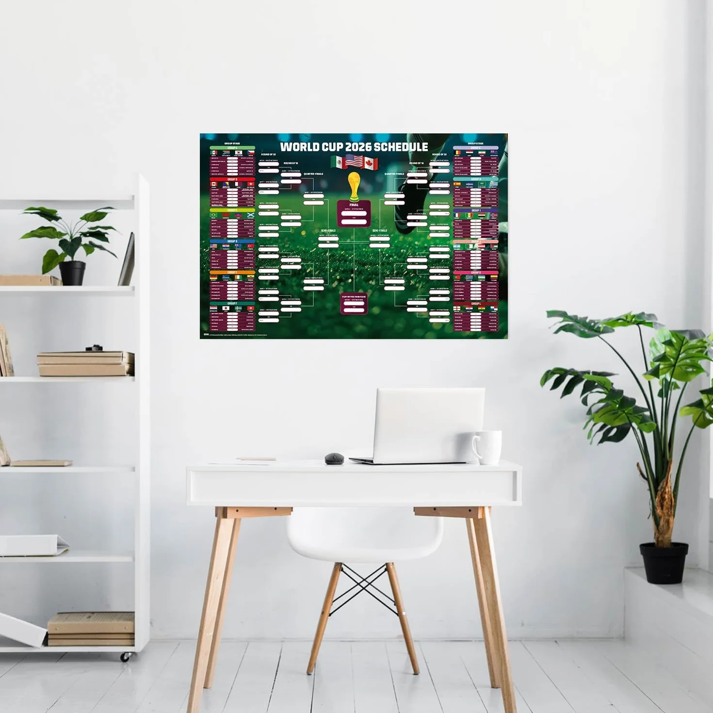 Grupo Erik Poster World Cup 2026 Schedule Poster - 36 x 24 inches / 91.5 x 61 cm - Shipped Rolled Up - Cool Posters, Art Poster, Wall Posters & Prints