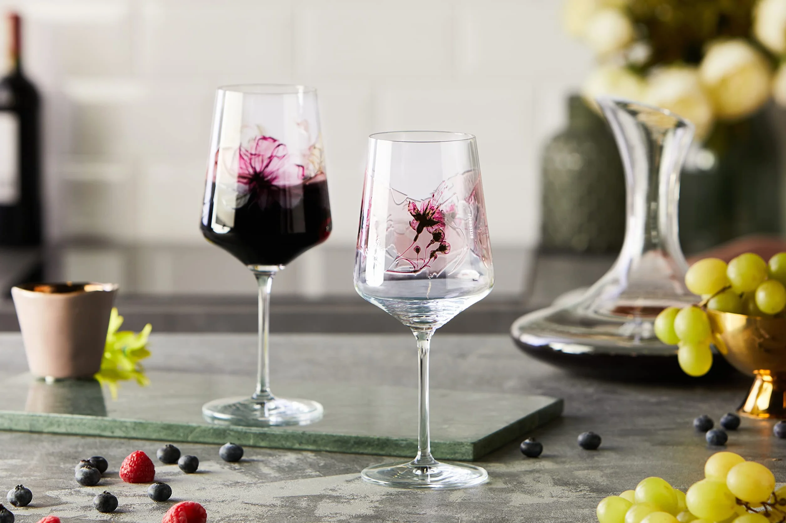 RITZENHOFF Kieliszek do aperitifu 500 ml zestaw 2 szt. seria Sonet letni nr 4 motyw roślinny Made in Germany