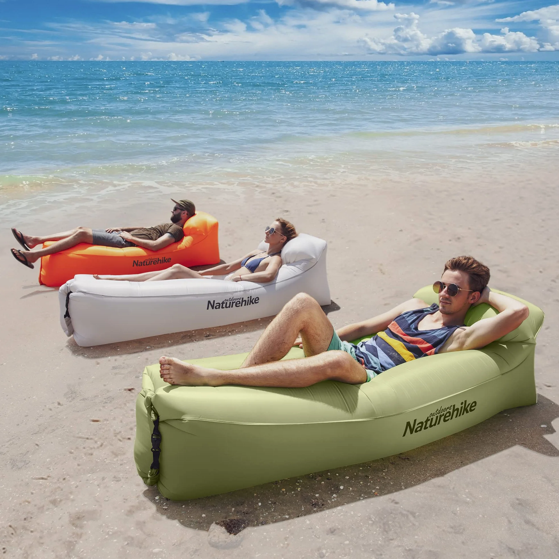 Naturehike Nadmuchiwany fotel sofa łóżko kempingowe wodoodporna z plecakiem (zielony)