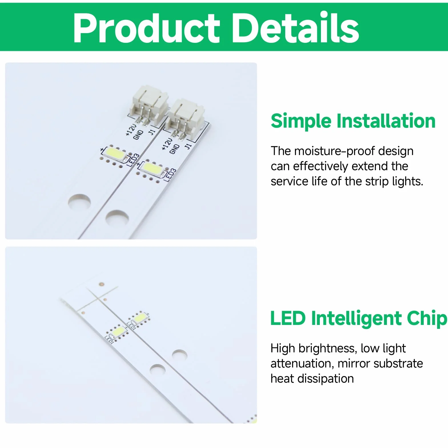 1629348 listwa świetlna LED, 2 sztuki, białe światło, do zamrażarki, kompatybilna z listwą świetlną do lodówek Rongsheng 1629348