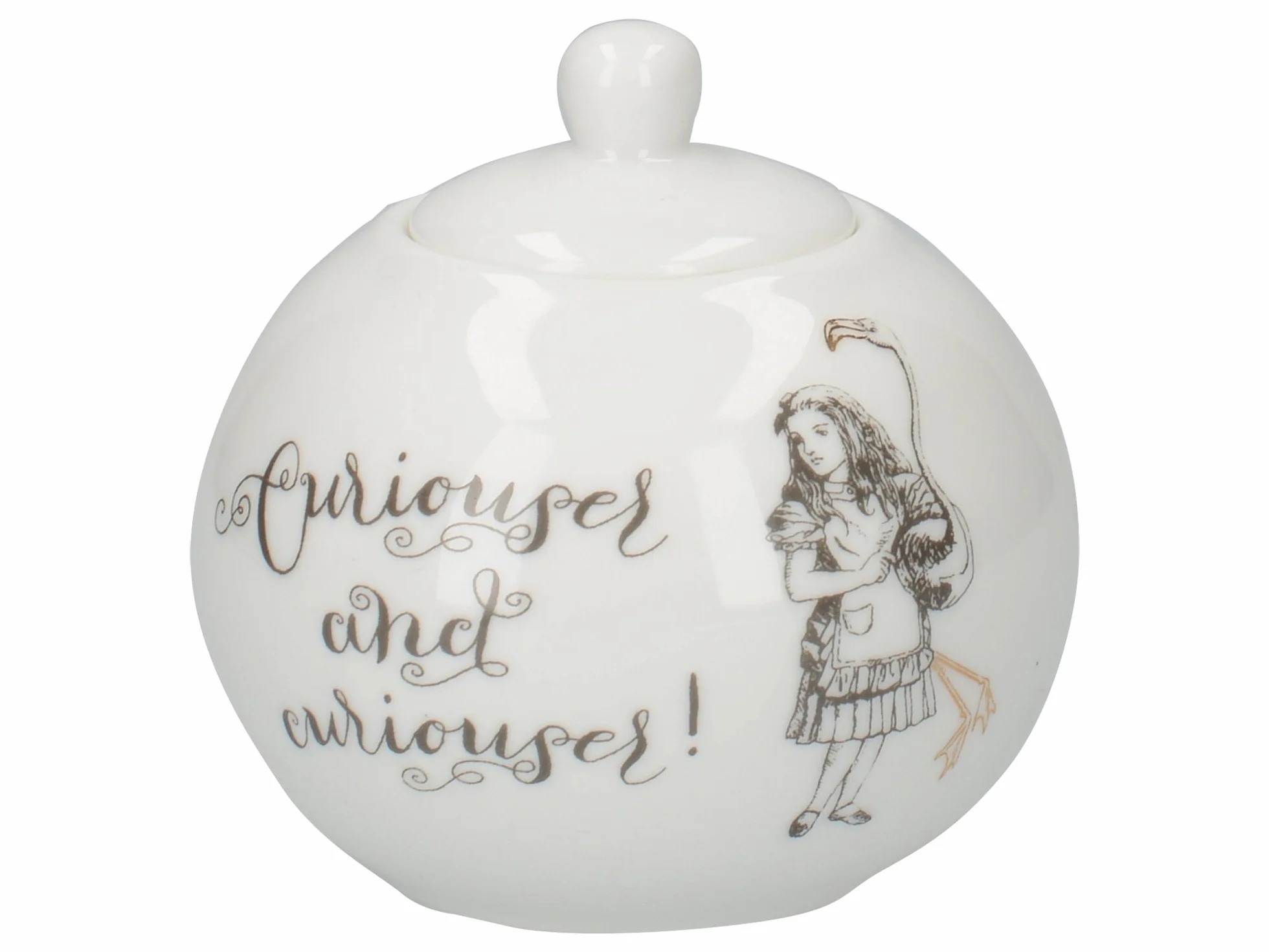 V&A Alicja w Krainie Czarów Fine China zestaw dzbanek na mleko i cukiernicę biały 18 x 7,5 x 7 cm 2 sztuki