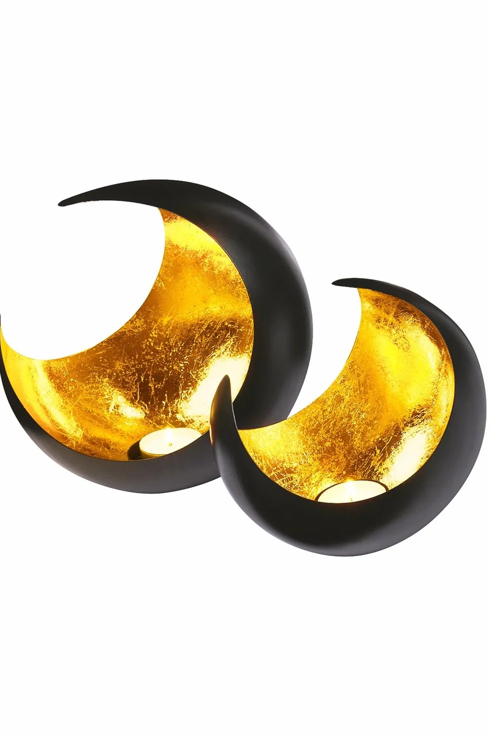 Złoty dekoracyjny świecznik na tealight 20 cm metalowy