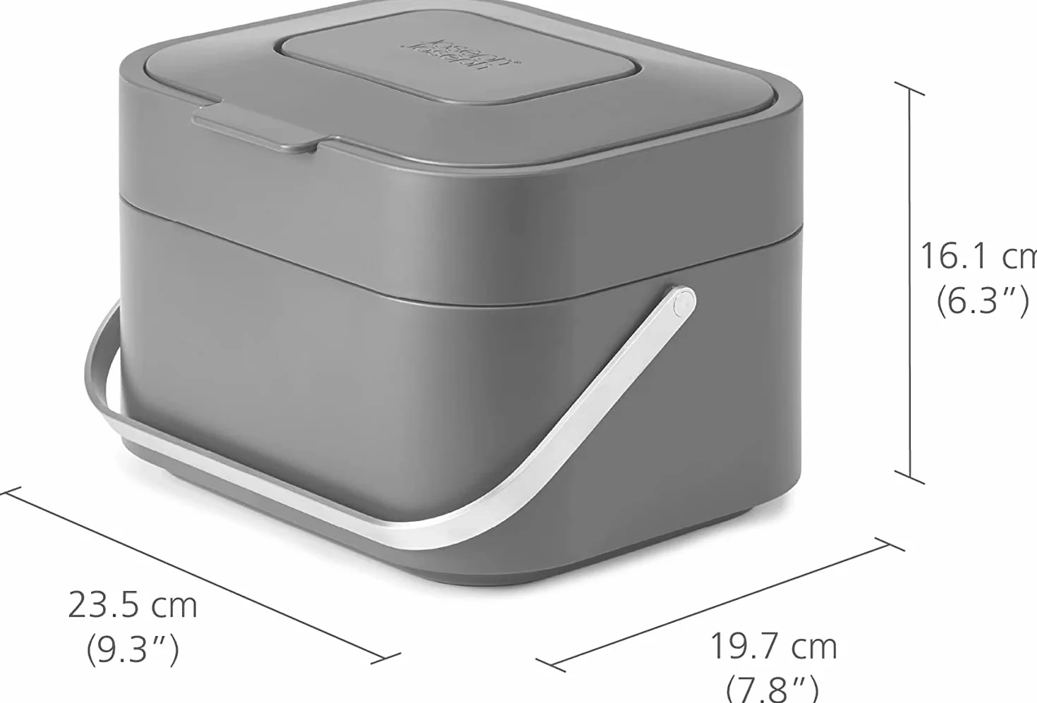 Joseph Joseph, Stack 4 Pojemnik na kompost odpady organiczne w kuchni, Pojemnik do recyklingu z filtrem zapachów, 4 litry, kamienny