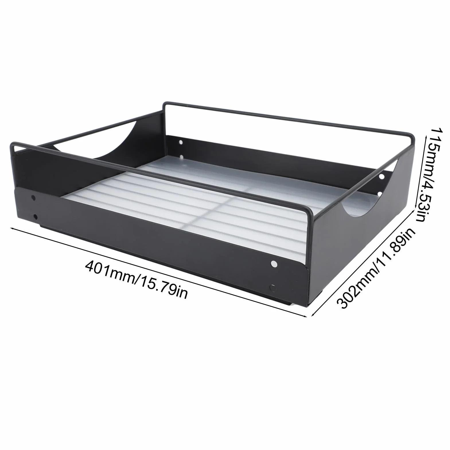 Fockety Wyciągany Organizator do Szafki 40x23x9 cm Wysuwane Półki Czarny