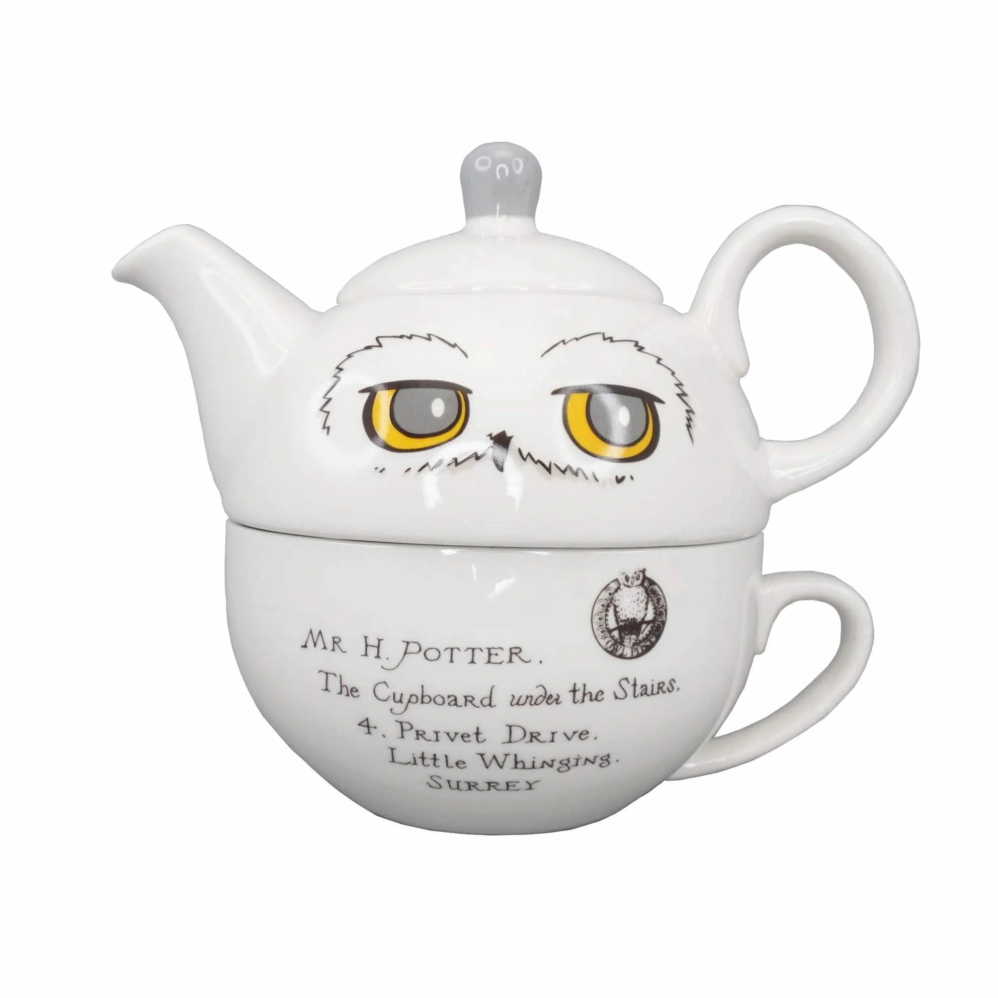 Harry Potter Half Moon Bay Hedwig zestaw do herbaty kubek sowa dzbanek czajniczek