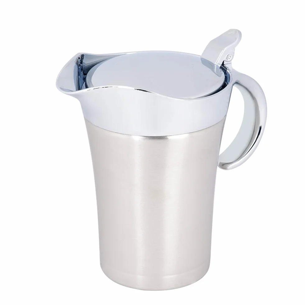 Sosjerka z pokrywką stal nierdzewna 304 podwójna ścianka izolacja termiczna 750 ml