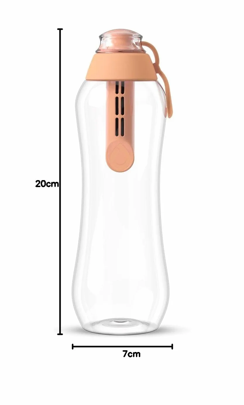 DAFI Butelka filtrująca Soft 500 ml Brzoskwiniowa z filtrem węglowym Bez BPA