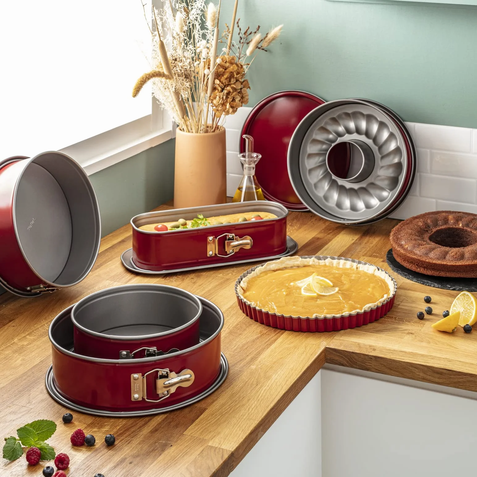 Tefal Delibake J1640114 Forma do ciasta 30 cm, podłużna, stalowa,