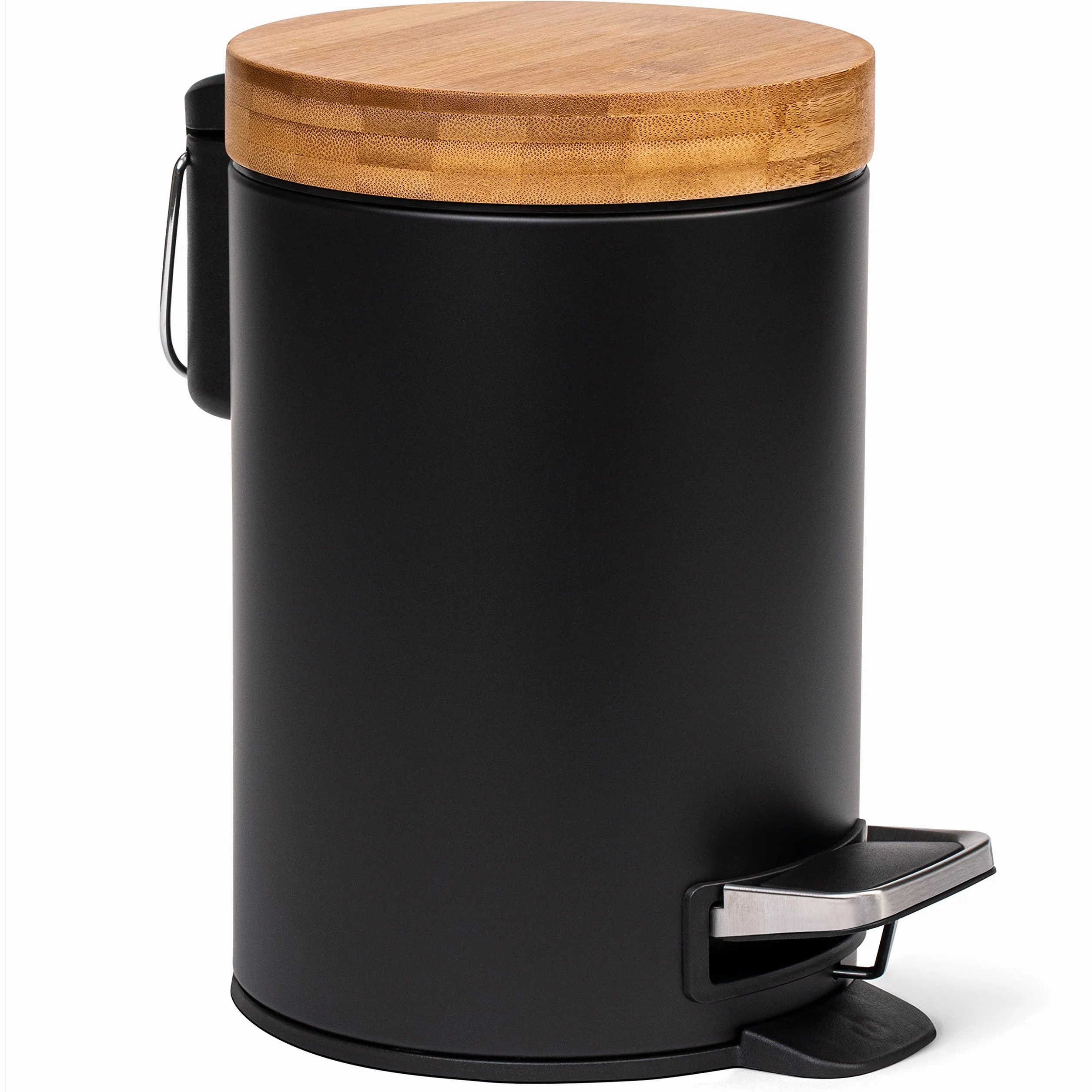KAZAI 3 Litry Designerski kosz Łazienkowy Superior Bamboo Miękkie Zamknięcie Czarny