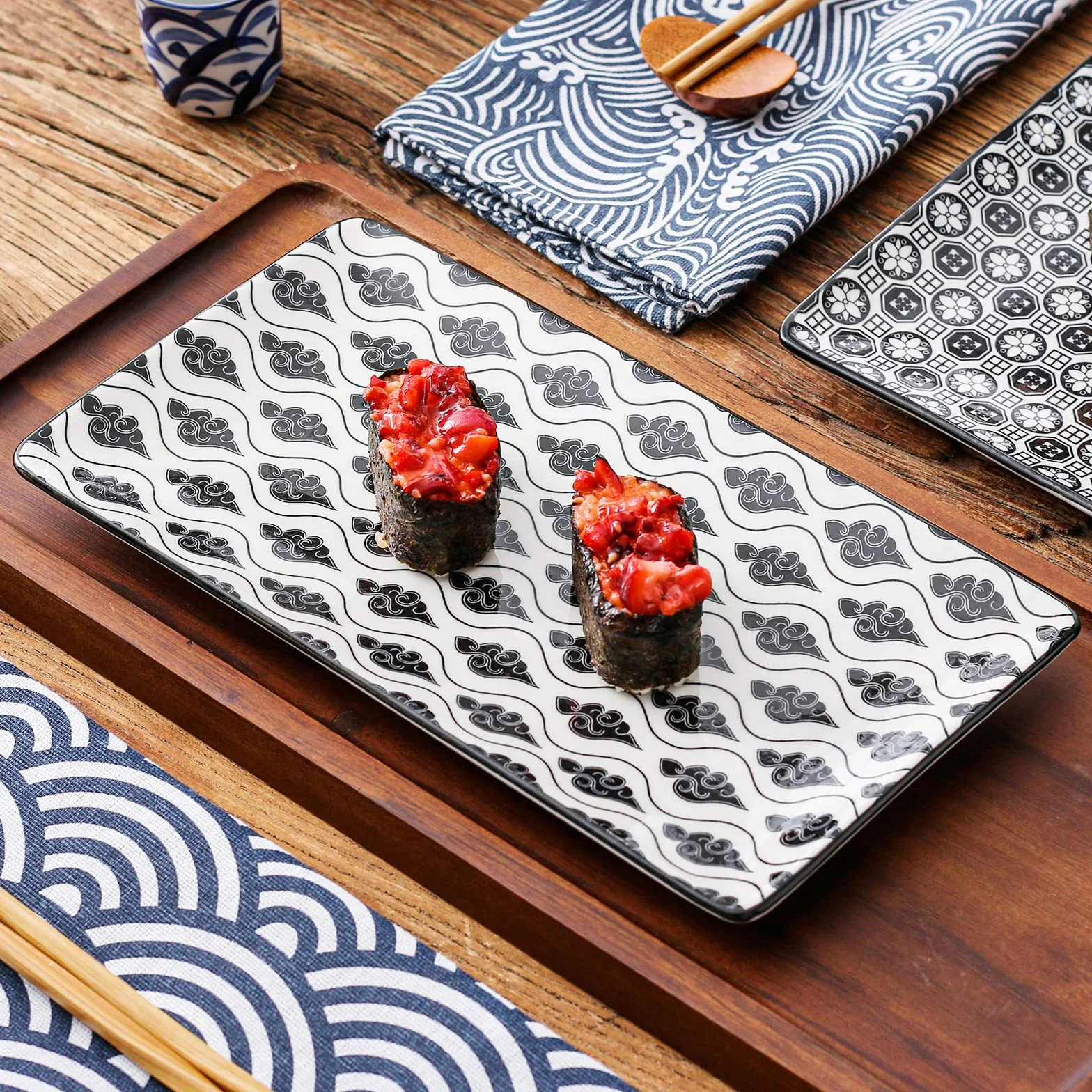 Vancasso Haruka 4-częściowy prostokątny zestaw półmisków porcelanowych do serwowania