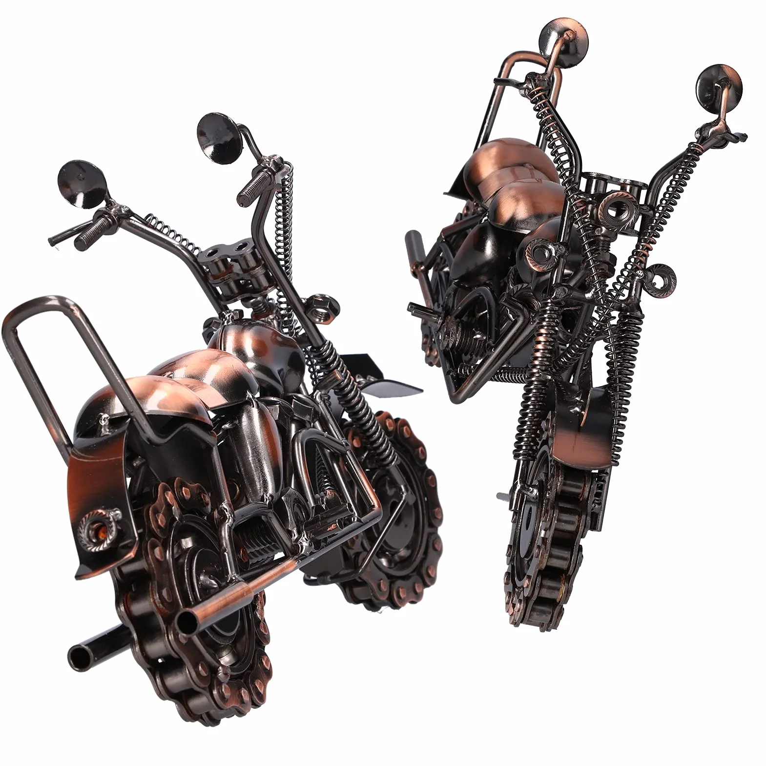 Figurka motocykla żelazny model retro brąz miniaturowy kolekcjonerski dekoracja domu