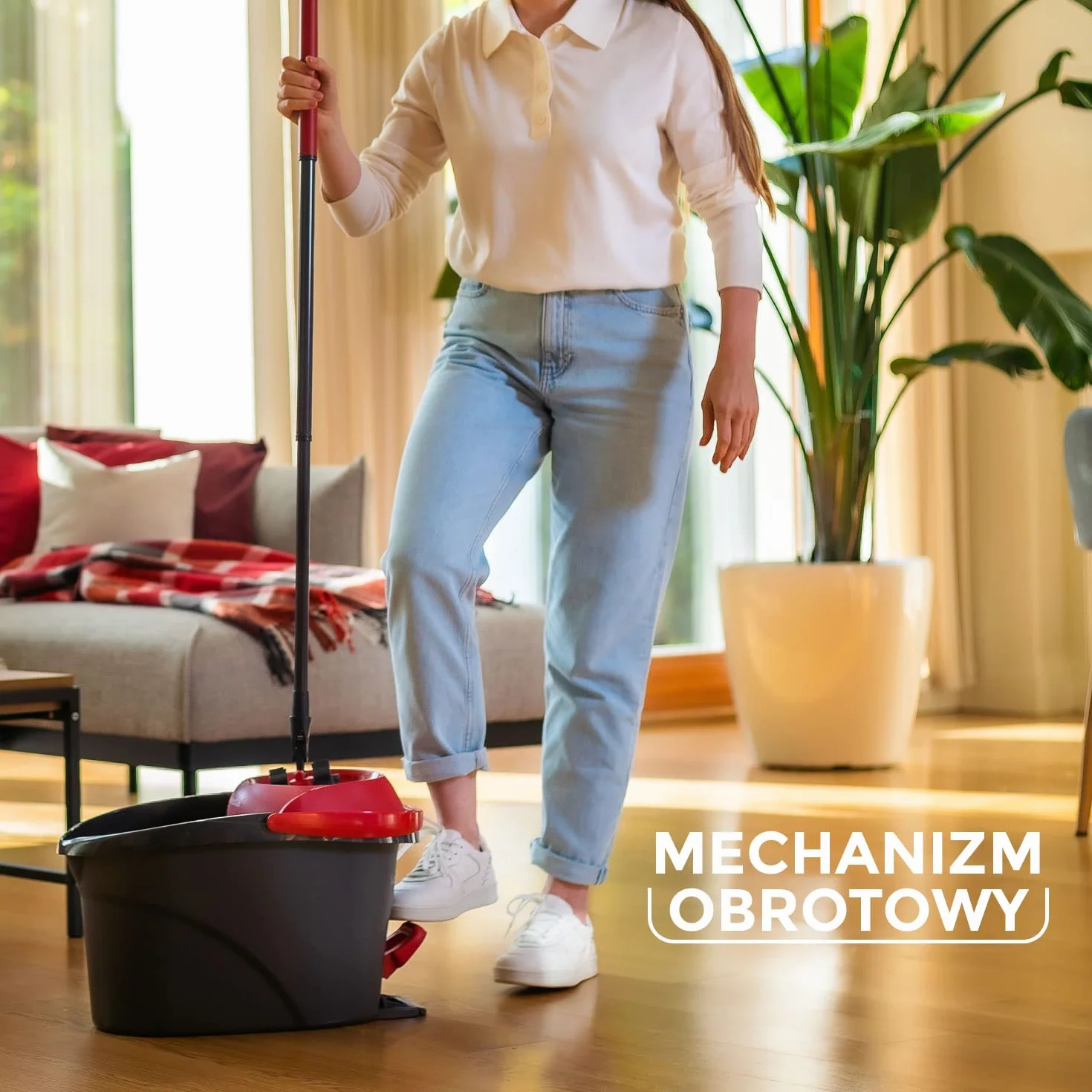 Vileda Zestaw mop płaski i wiadro z systemem wyciskania Ultramax Turbo XL