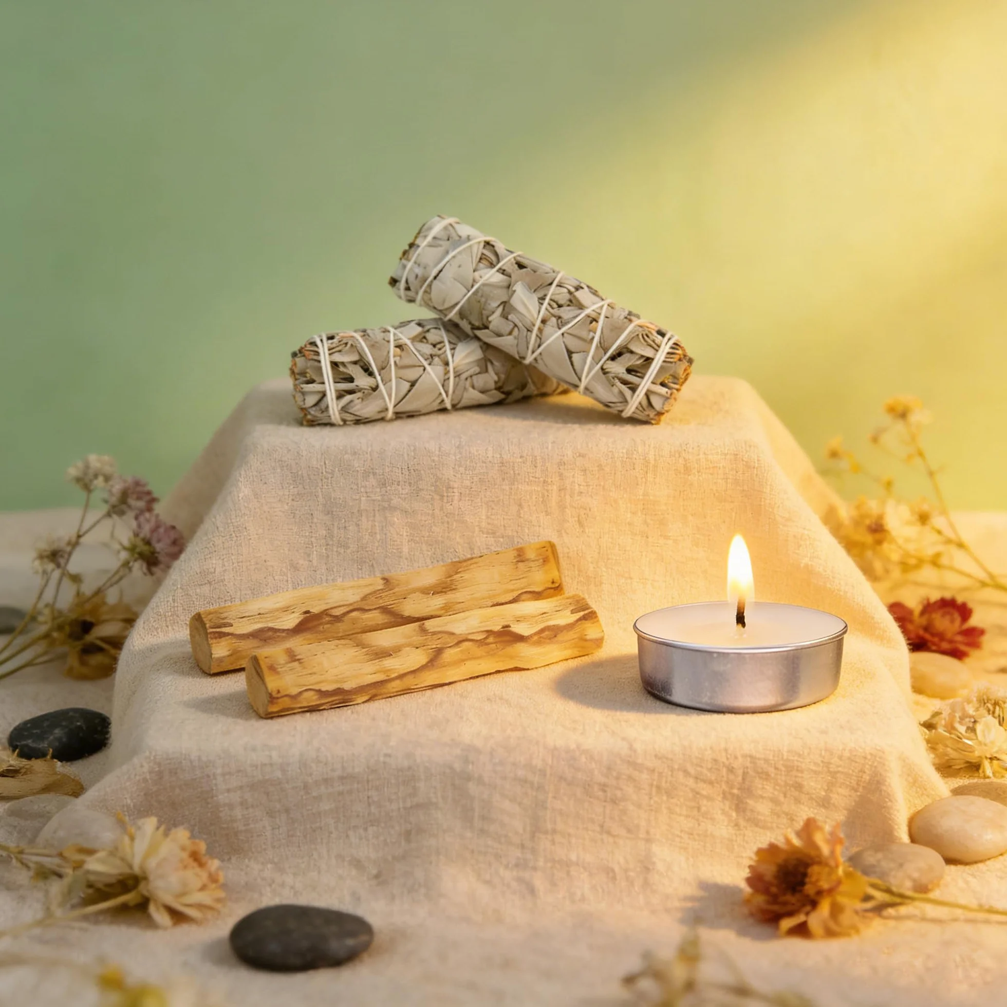 2 białe szałwia i 2 palo Santo Premium kalifornijskie, w 100% naturalne, kontrolowane i zrównoważone zbiory, tradycyjne kadzidełka, odpowiednie do odstraszania negatywnej energii
