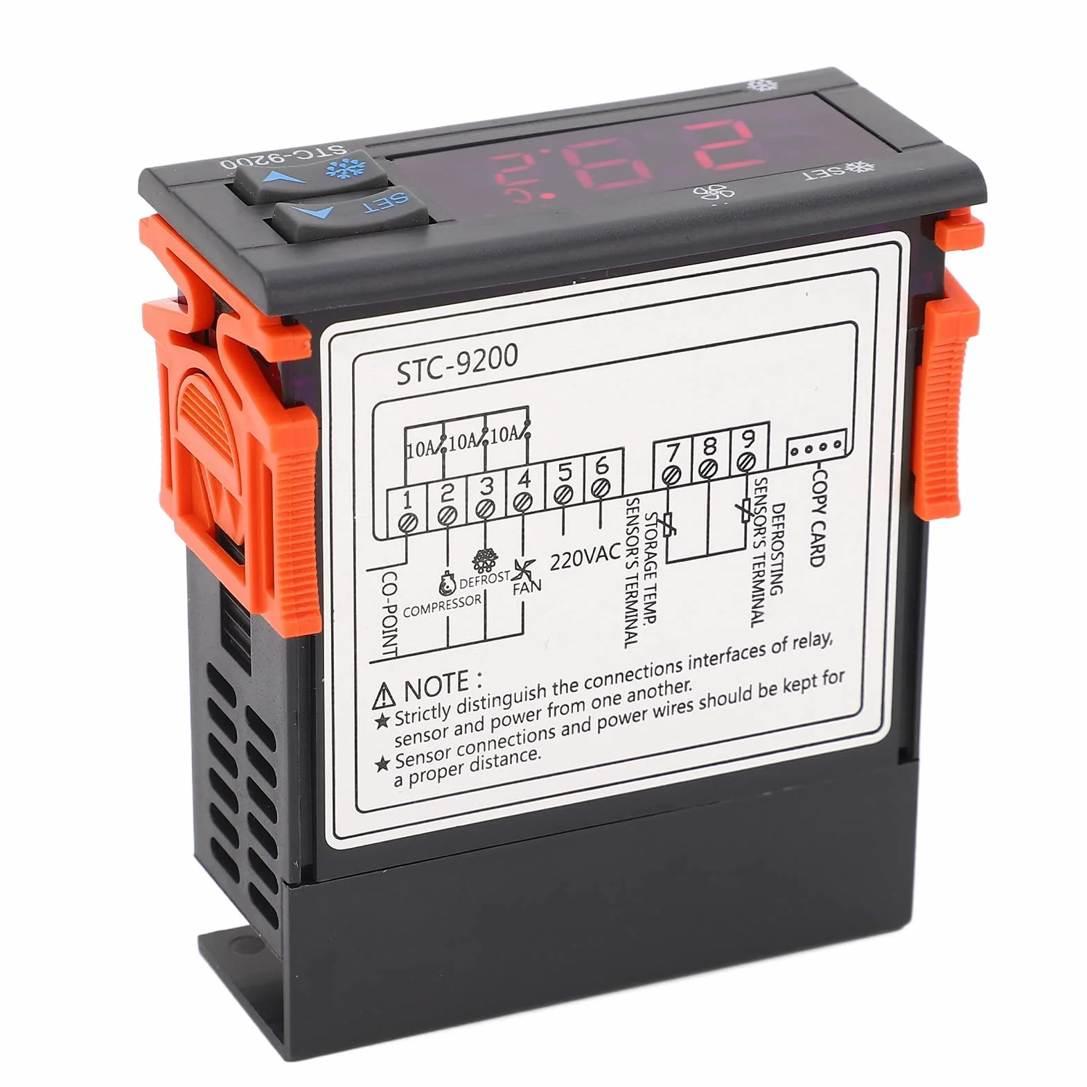 Cyfrowy Regulator Temperatury 9200 Termostat z Podwójnym Ekranem LED -50-50℃ 220 VAC do Komórek Chłodniczych Zamrażarka