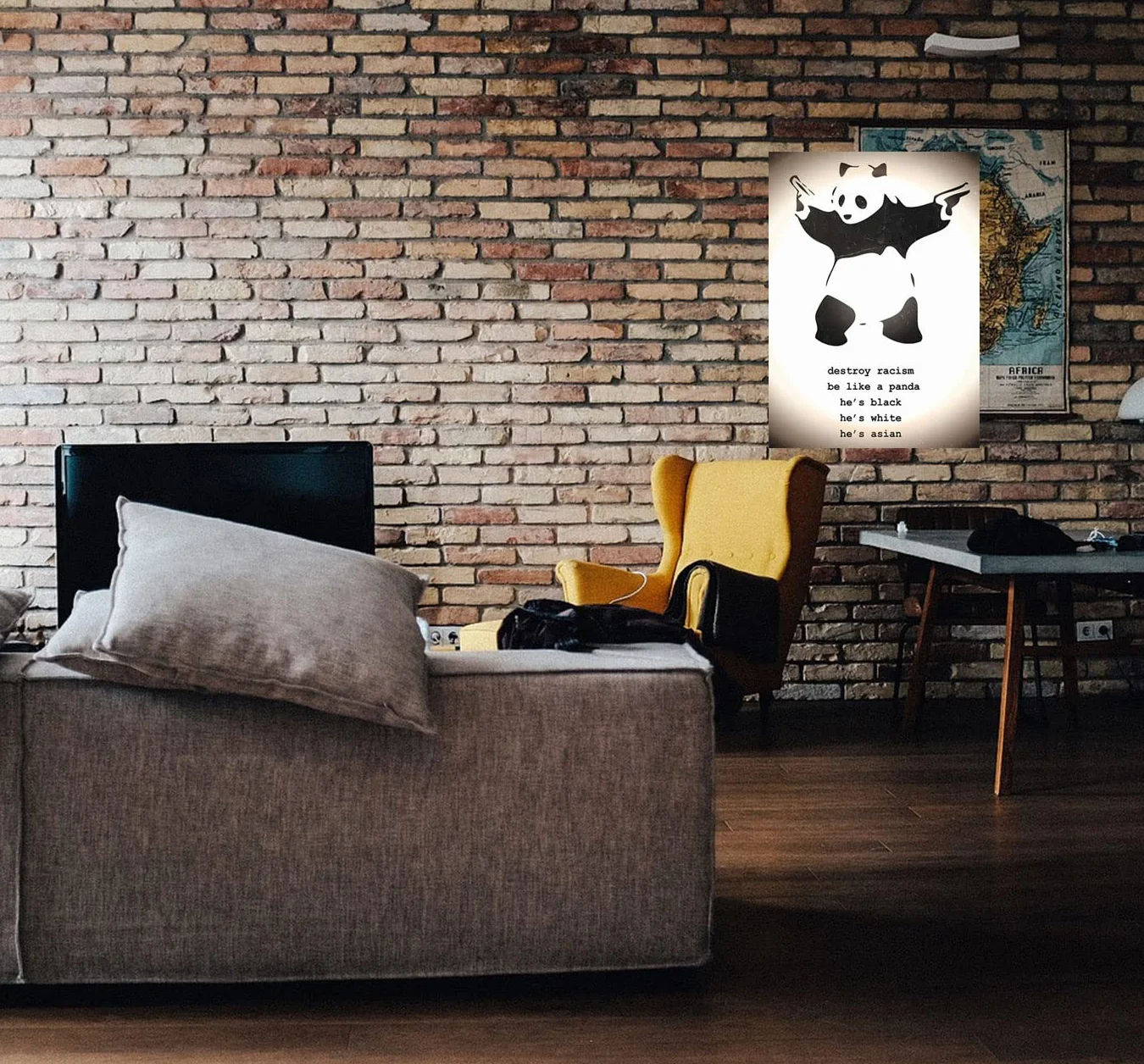 Close Up Destroy Racism Panda – Banksy plakat mały format/39,5 x 55 cm