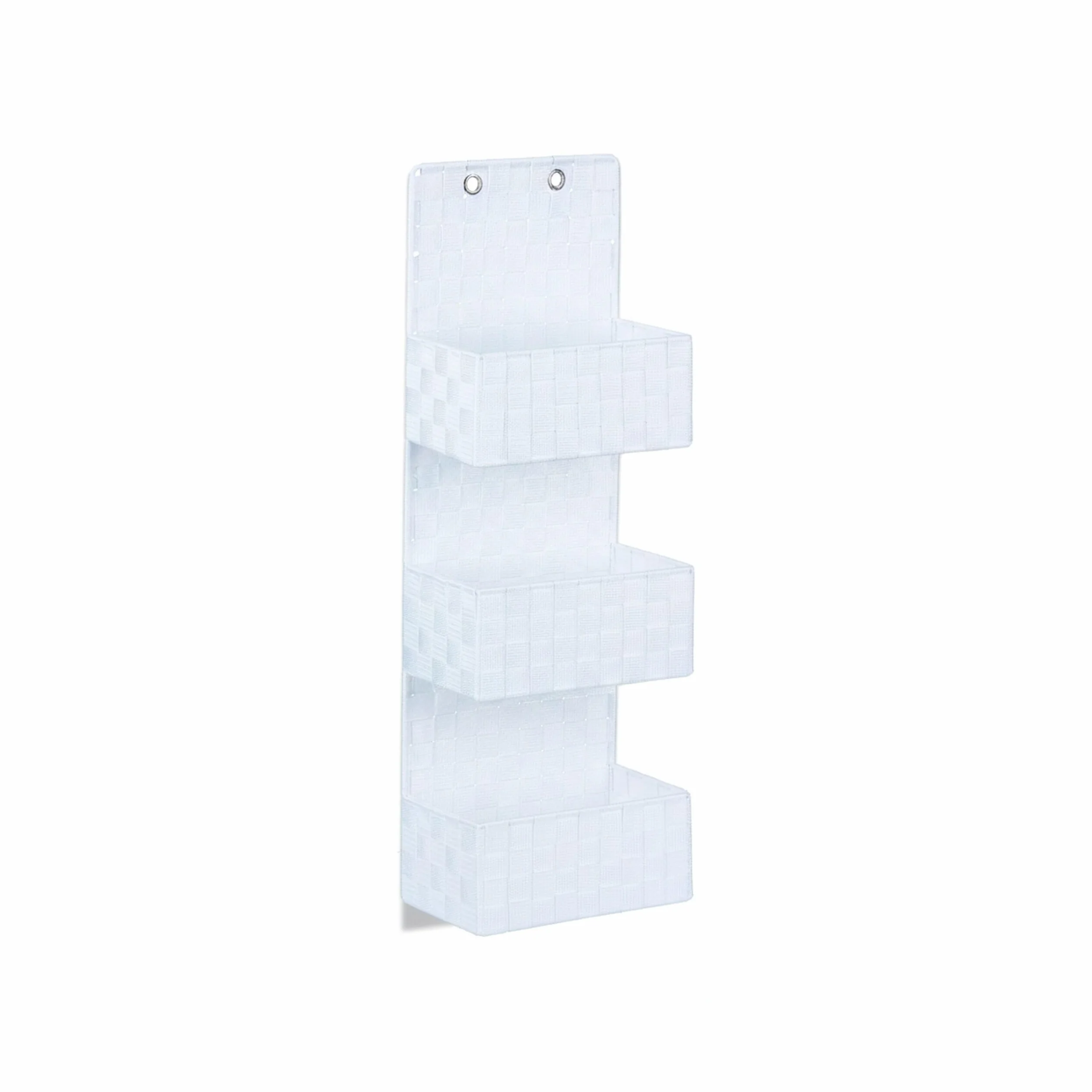 Relaxdays Wiszący organizer tkaninowy na drzwi z 3 koszami 75 x 25 x 15 cm biały