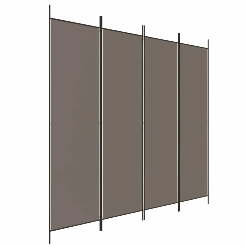 vidaXL Parawan 4-panelowy, antracytowy, 200x220 cm, tkanina, parawan pokojowy, przegroda, przegroda pokojowa, parawany pokojowe, przegrody