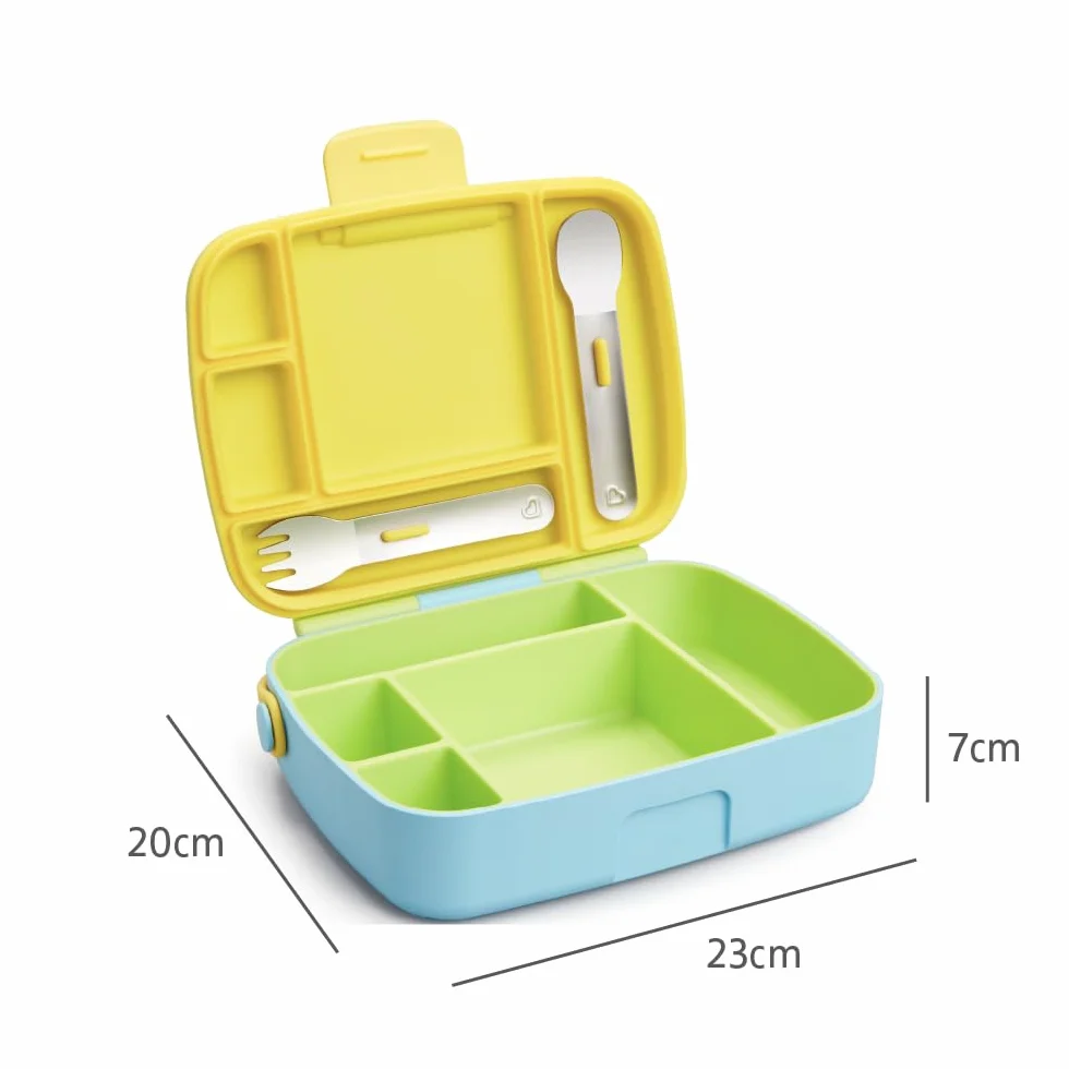 Munchkin Pudełko na Lunch Bento dla Dzieci z 5 Przegródkami, Zielony