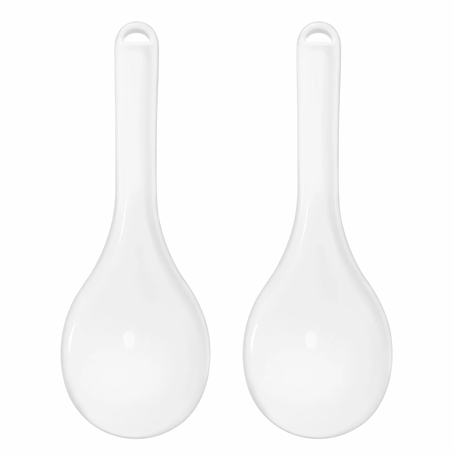 Łyżki do ryżu, 2 sztuki, 19,5 cm, nieprzywierające, białe, plastikowe, z tworzywa sztucznego, do mieszania i gotowania ryżu, puree ziemniaczanego lub wielu innych