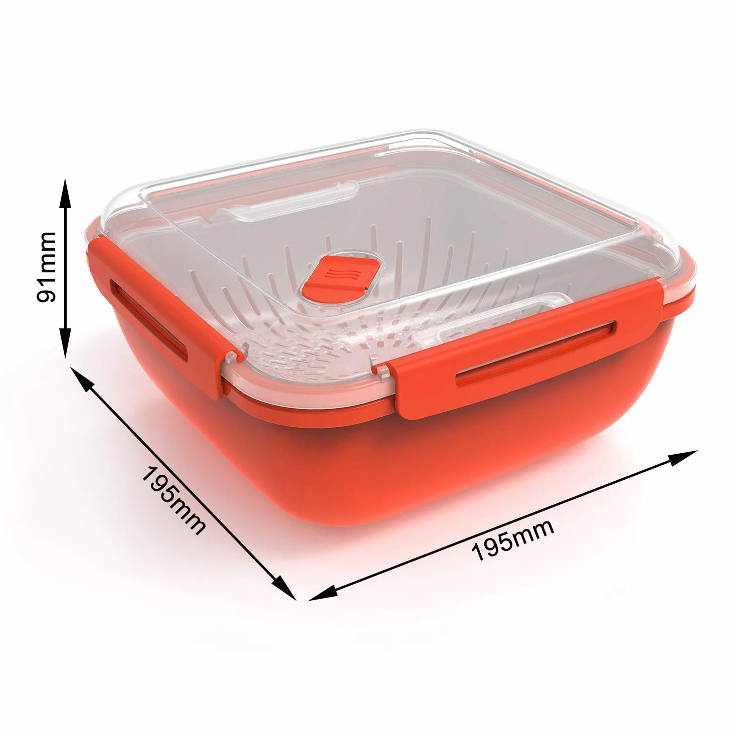 Rotho Memory Microwave szybkowar parowy 1,7 l, z sitkiem, do kuchenki mikrofalowej, tworzywo sztuczne (PP), nie zawiera BPA, czerwony/przezroczysty, 1,7 l (19,5 x 19,5 x 9,1 cm)