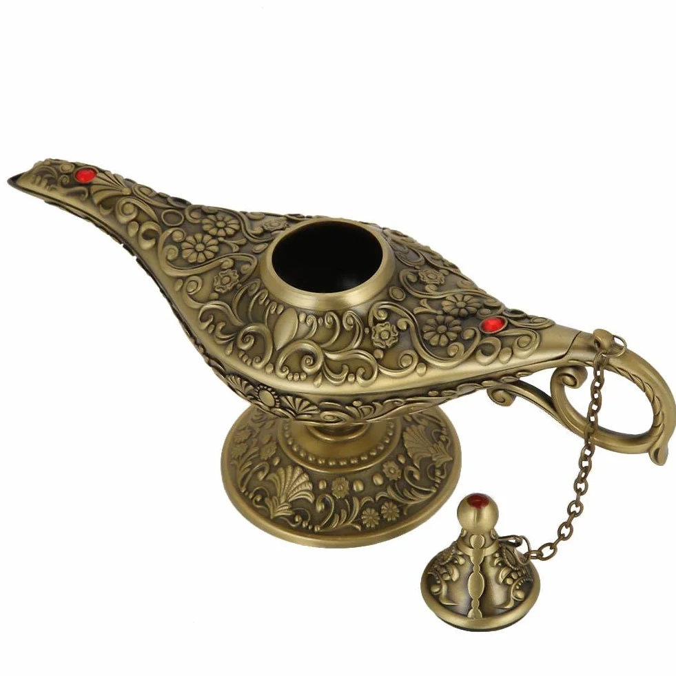 Aladyna magiczna lampa olejowa z patyną zieloną dekoracja domu