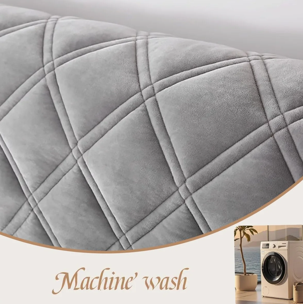 Aksamitny pokrowiec na zagłówek łóżka 200x65 cm jasnoszary