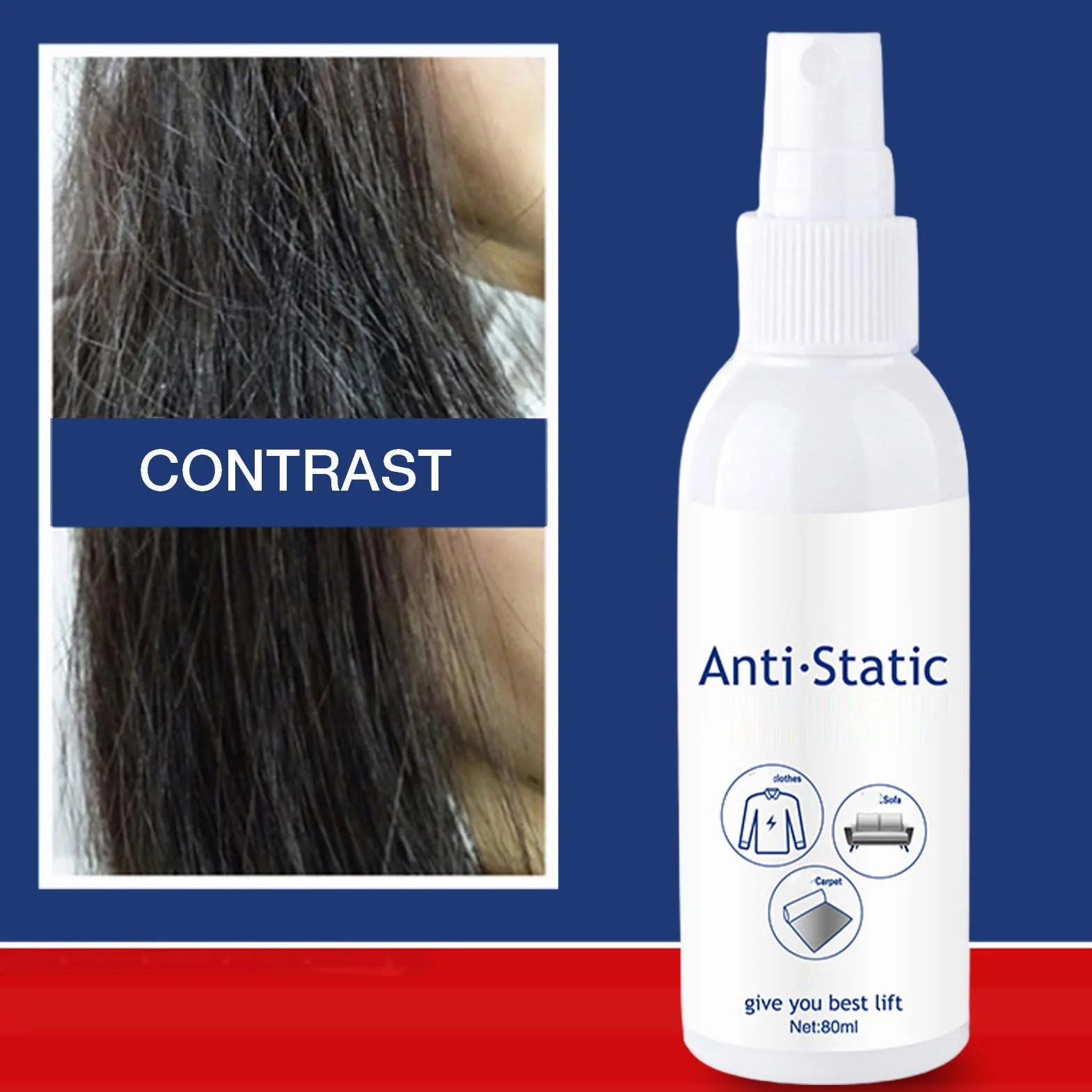 Antystatyczny spray 80 ml do włosów i tekstyliów
