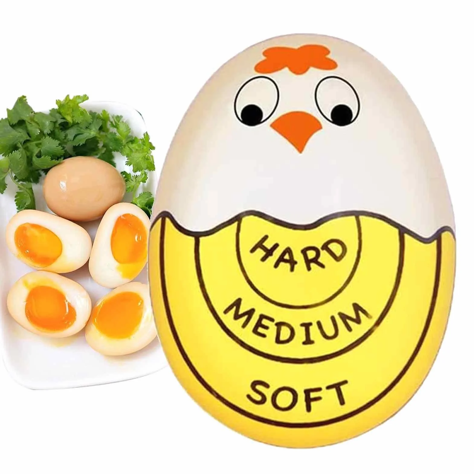 Hard Boiled Egg Timer, kolorowy gad?et zmieniaj?cy kolor do doskona?ych jaj, ?dzia do gotowania ?ywno?ci dla domu, Dorm, restauracji i gotowania, materia?: ?ywica, 2,17 x 1,57 x 1,26 cala